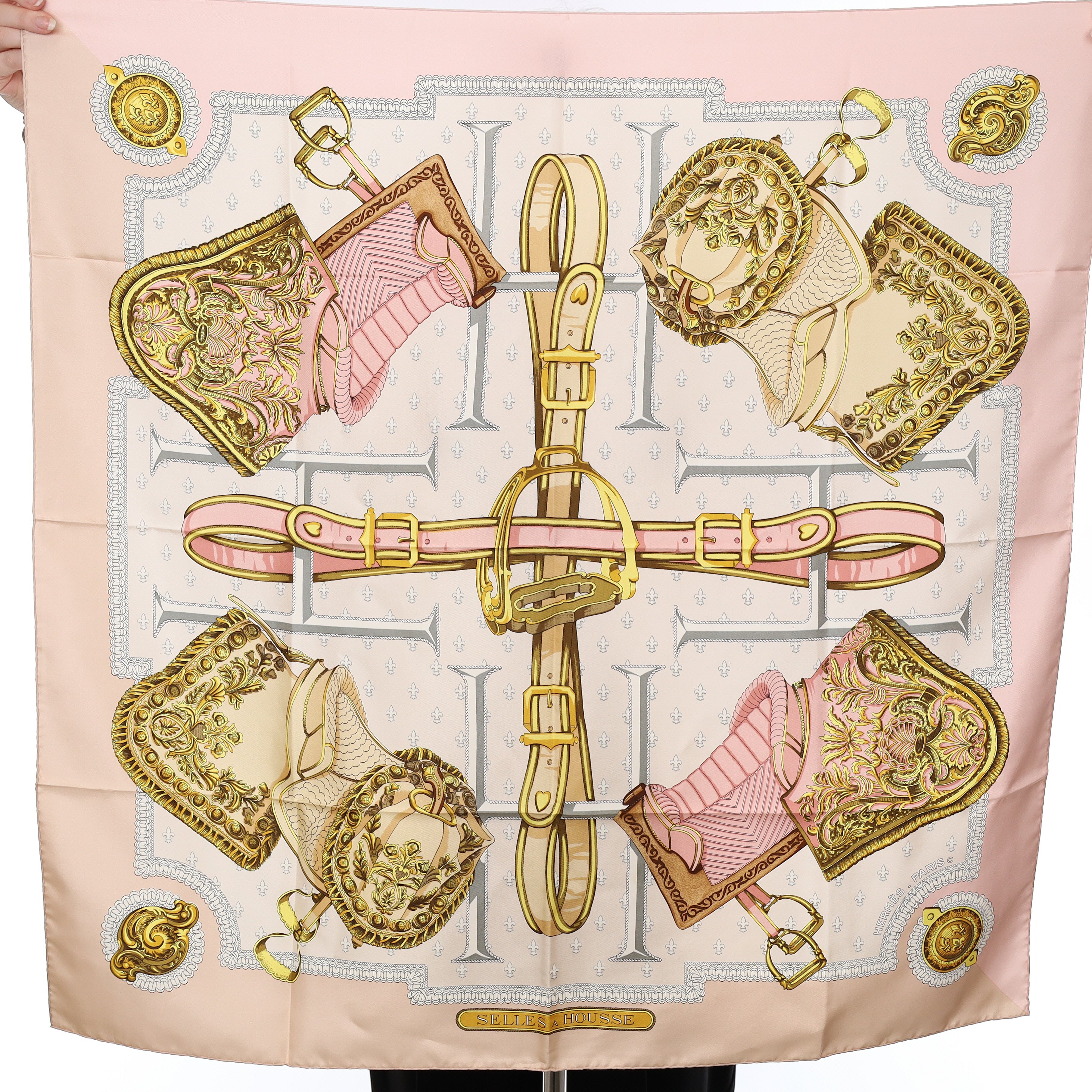 Hermès Selles a Housse Silk Scarf