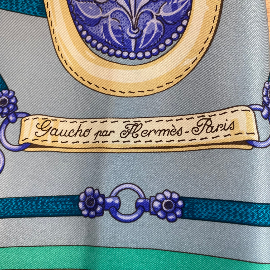 Pristine Hermès 70 Gaucho Par Hermès Silk Scarf