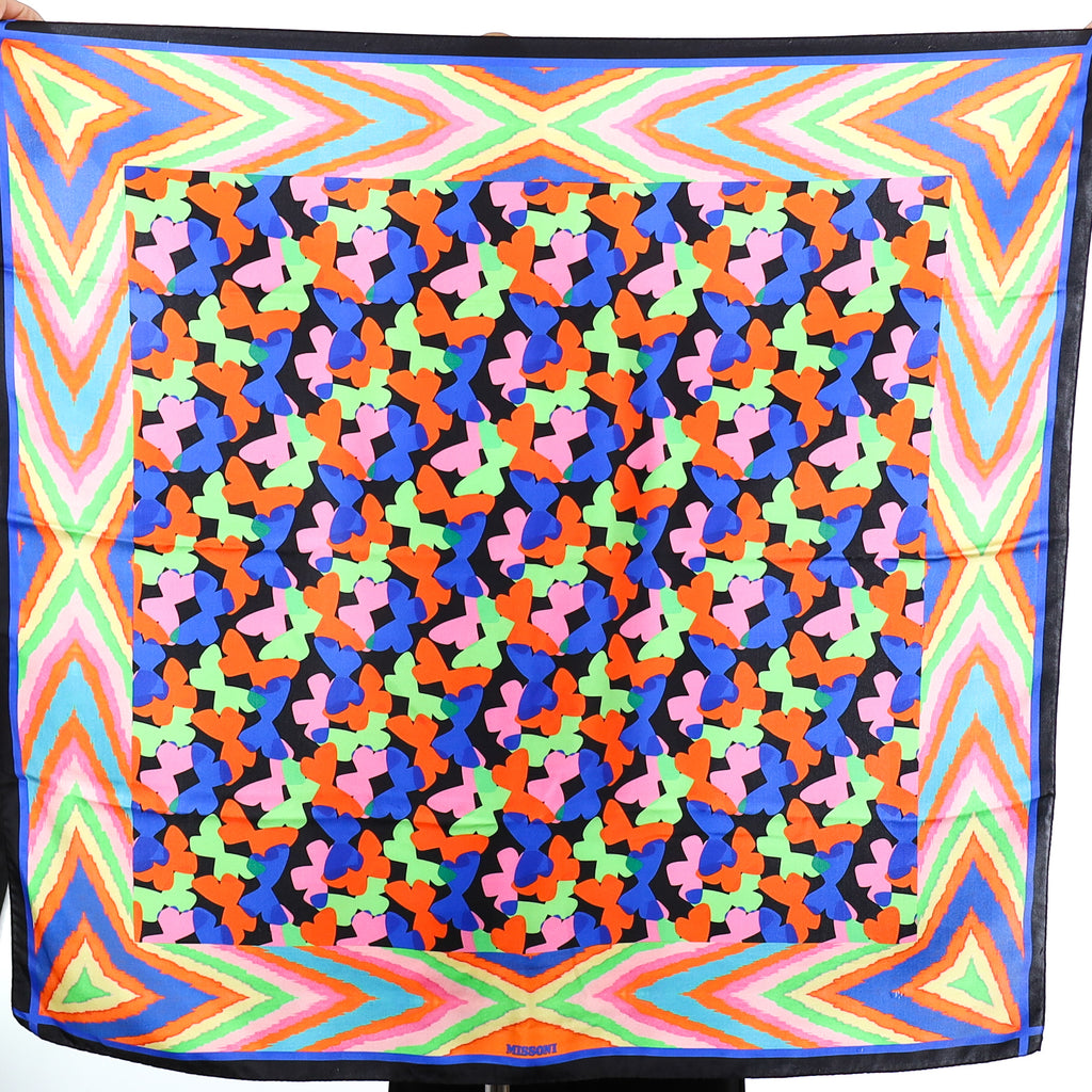 Missoni Vintage Multicoloured Butterfly Silk Scarf