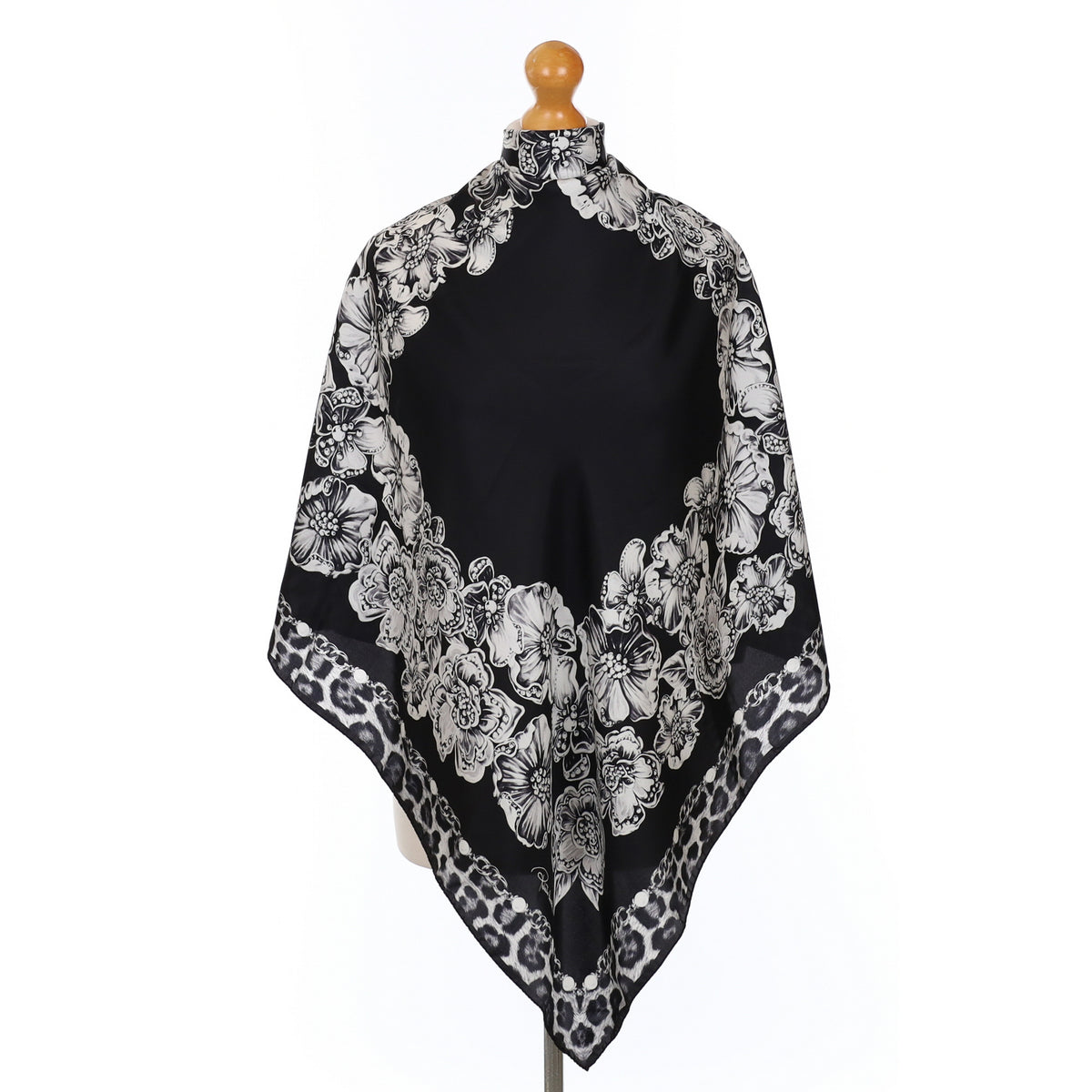Roberto Cavalli Monochrome Silk Scarf