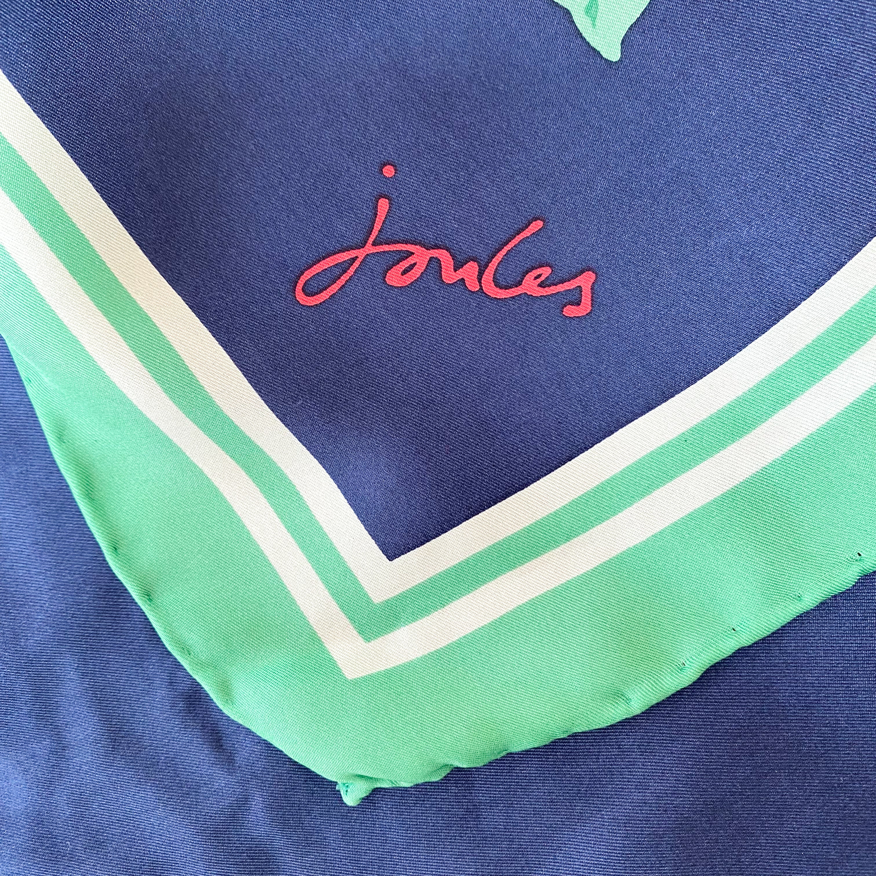 Joules Navy Blue Silk Scarf