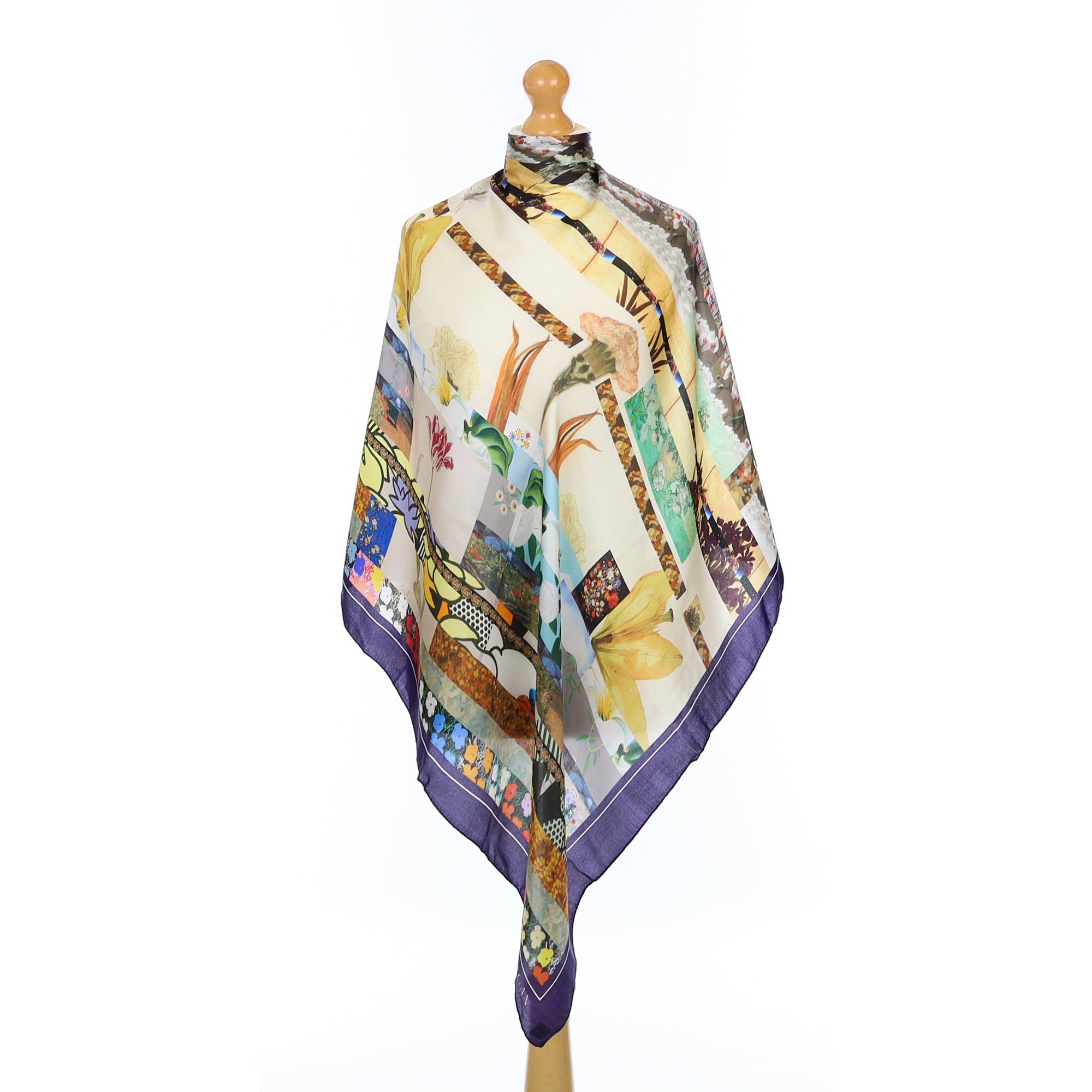 Multi Image Abstract Design Silk Scarf