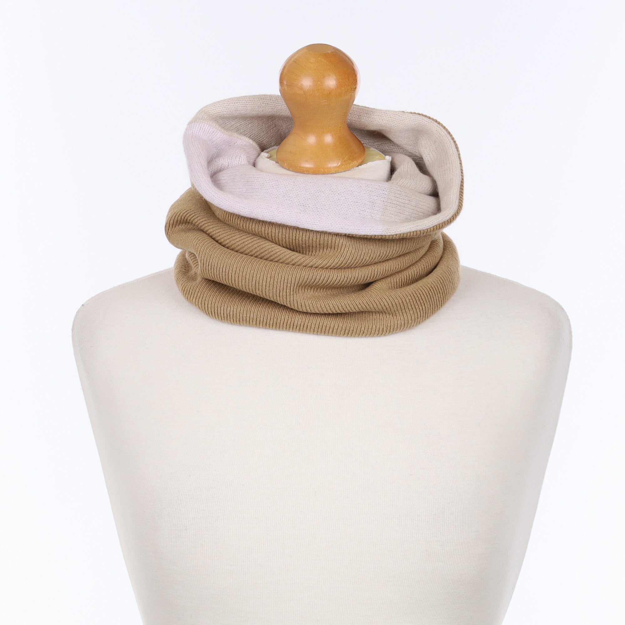Caramel and Oyster Luxury Double Layered Snood
