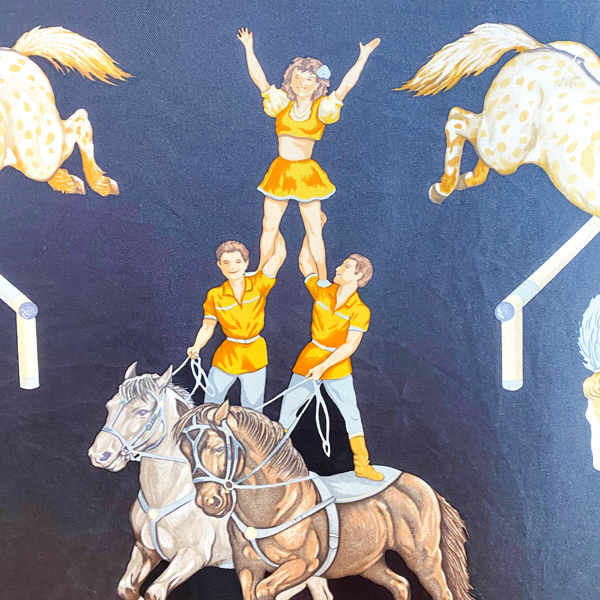 Boxed Hermes En Piste 1998 Designer Silk Scarf