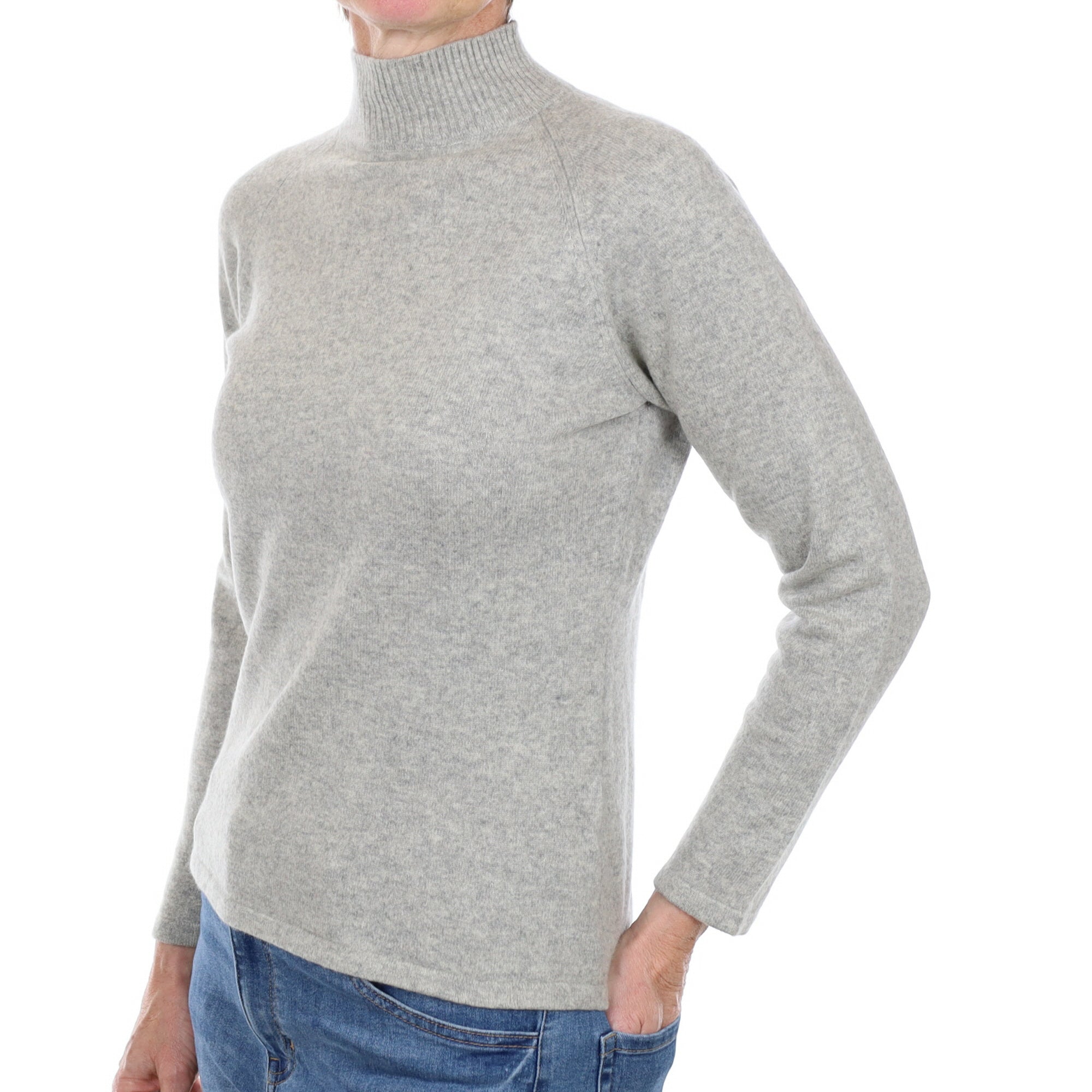 Smoke Grey Cashmere Turtle Neck Jumper Small