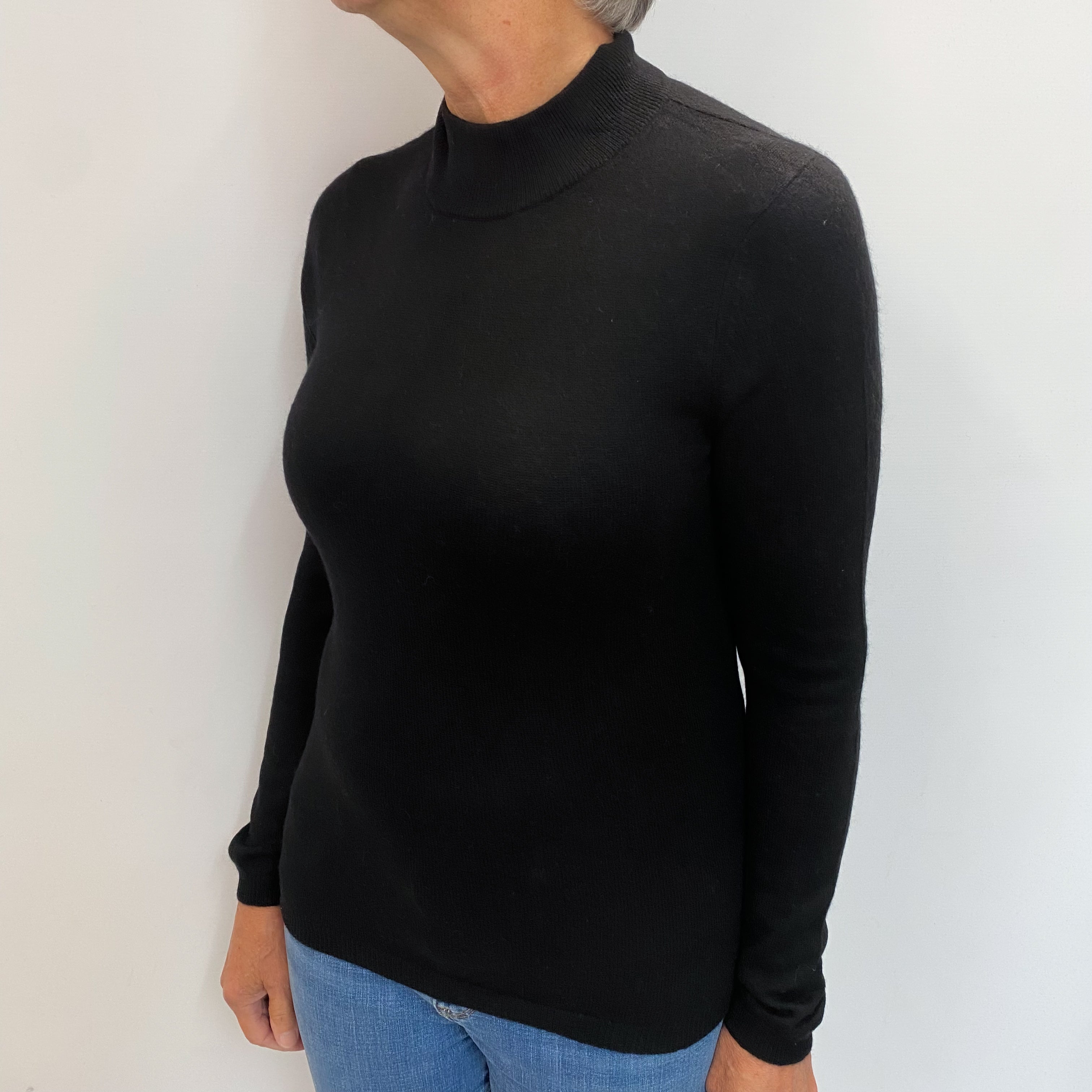 Black Cashmere Turtle Neck Jumper Medium
