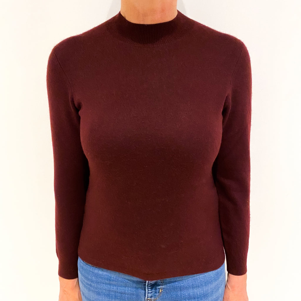Mulberry Purple Cashmere Turtle Neck Jumper Medium