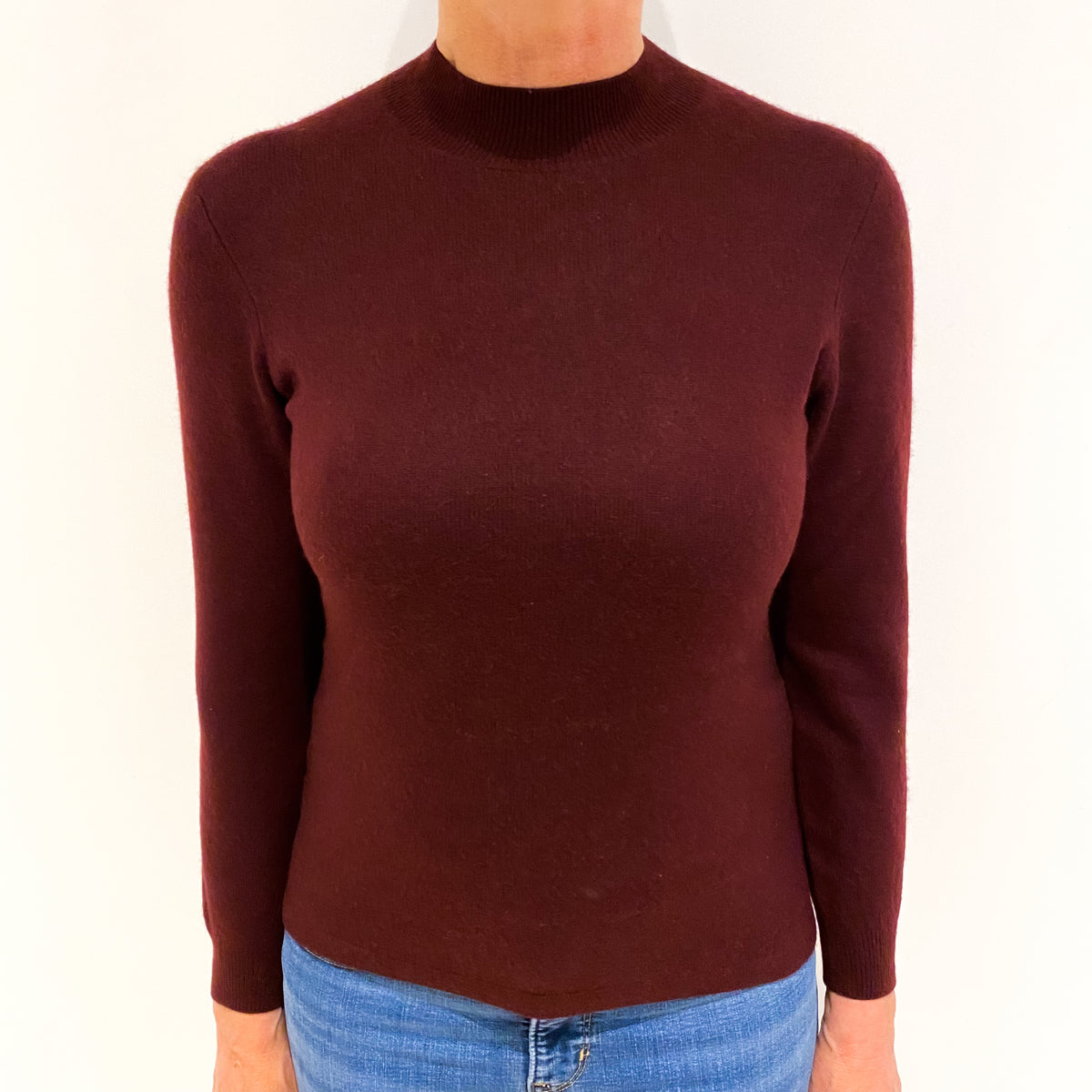 Mulberry Purple Cashmere Turtle Neck Jumper Medium