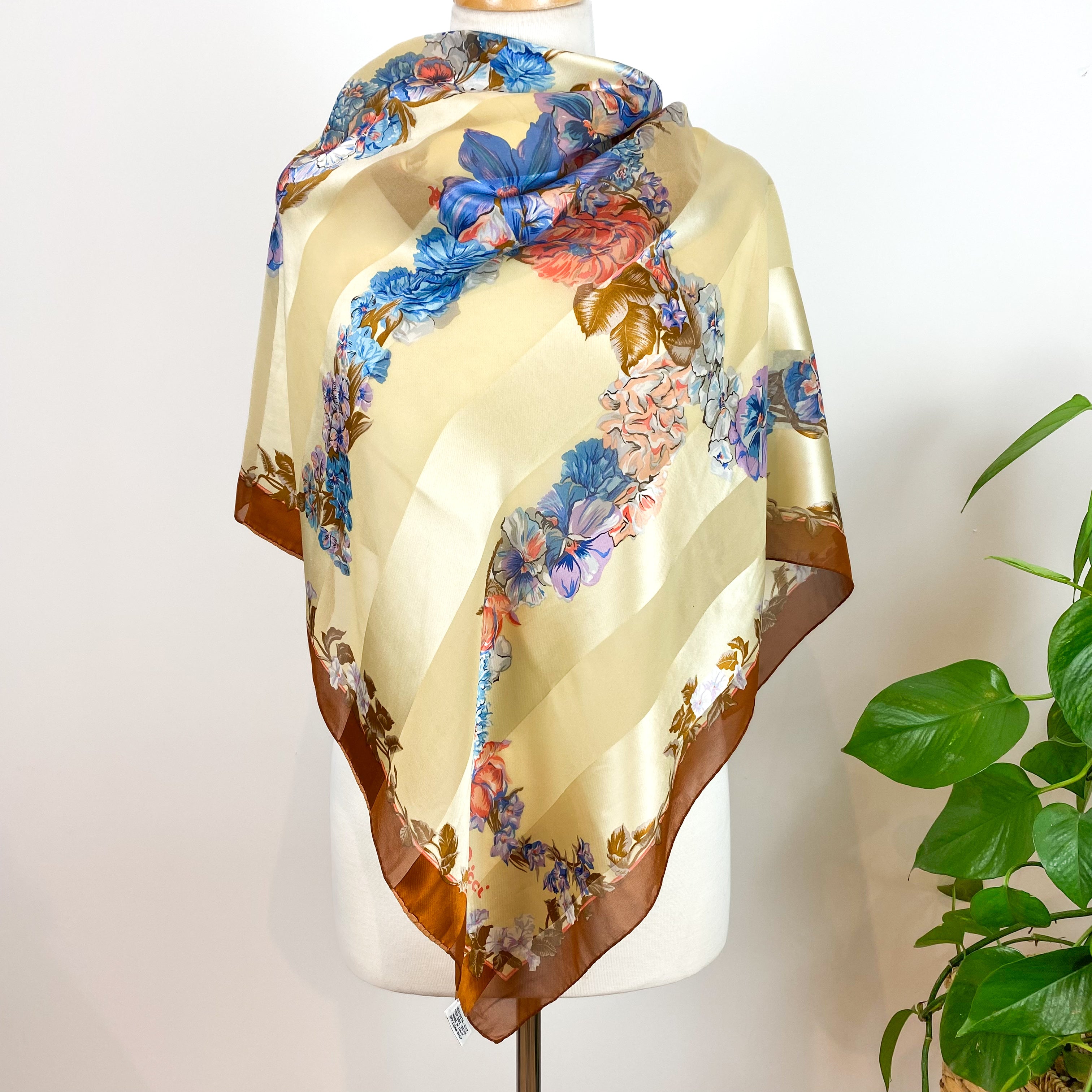 1870s Nina Ricci Italian Vintage Silk Scarf