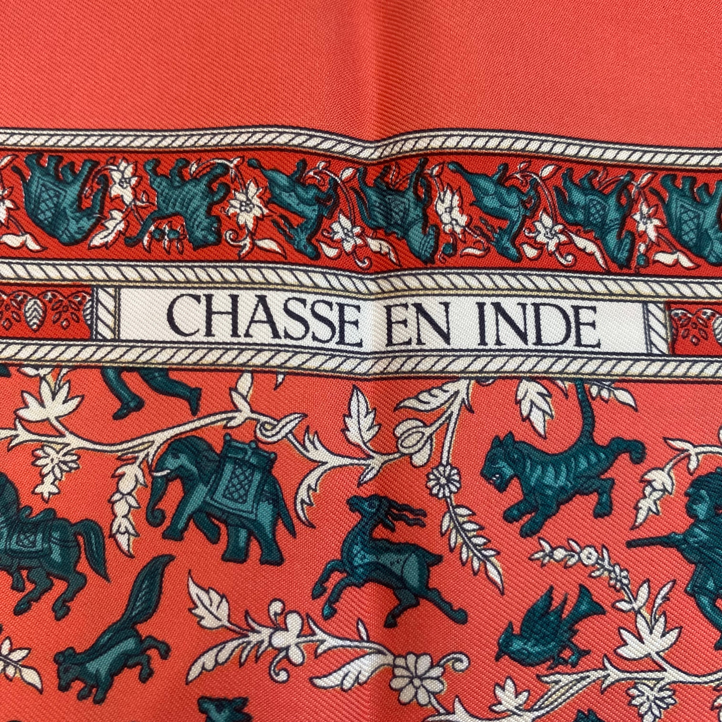 Hermès 45 Chasse En Inde Silk Scarf