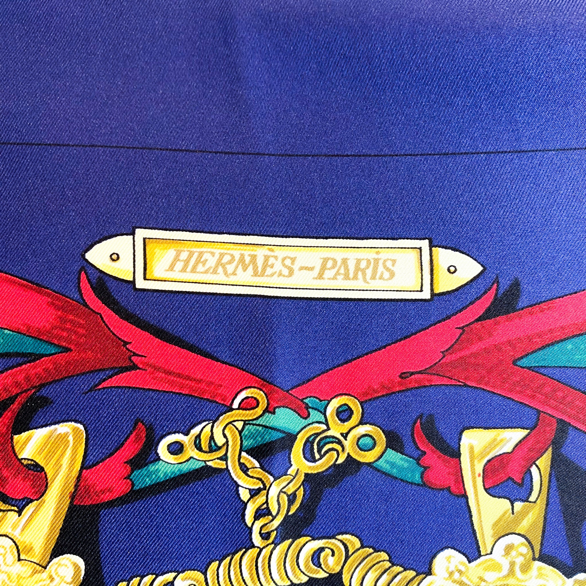 Boxed Hermes Le Mors a la Conetable Vintage Silk Scarf