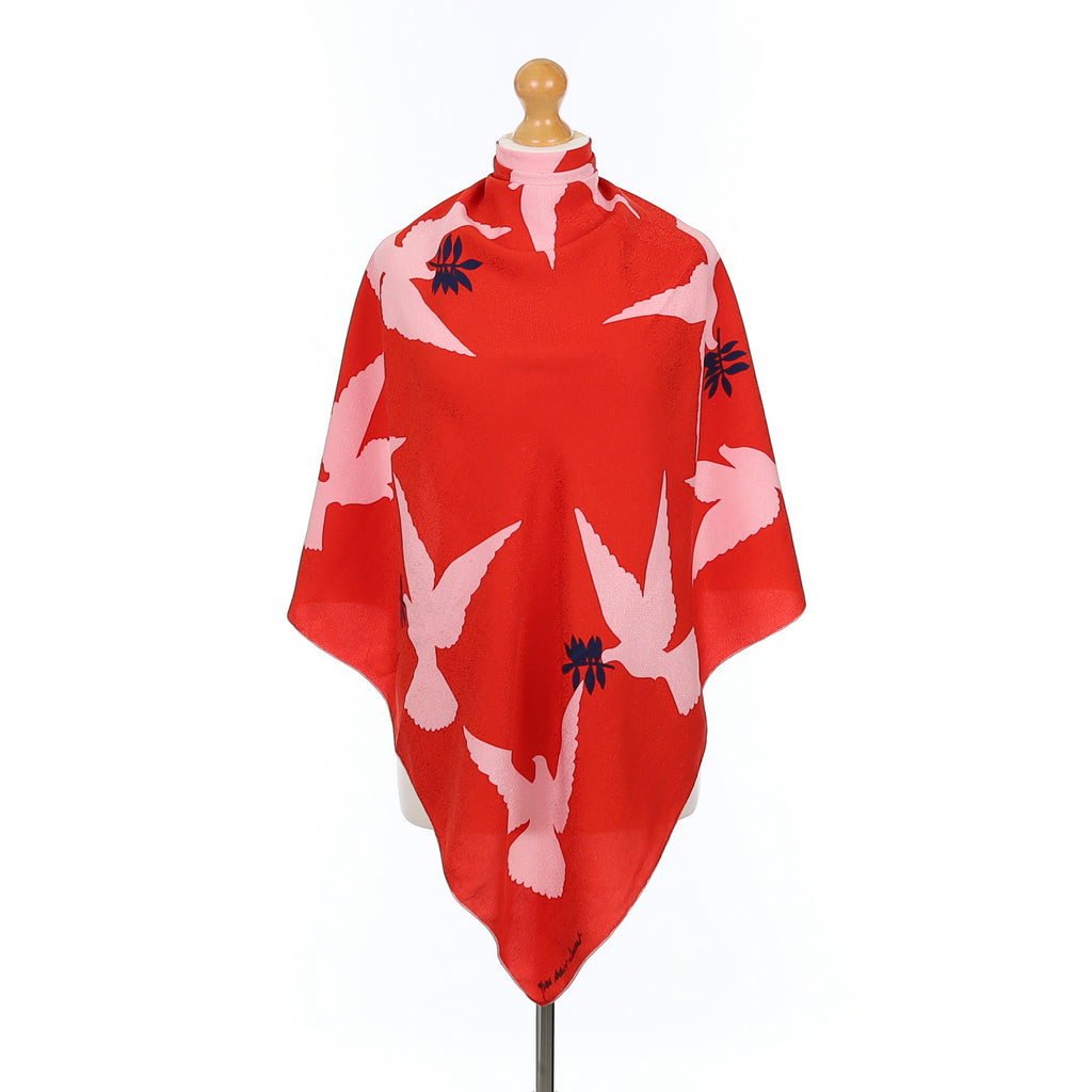 Yves Saint Laurent Red Dove Silk Scarf