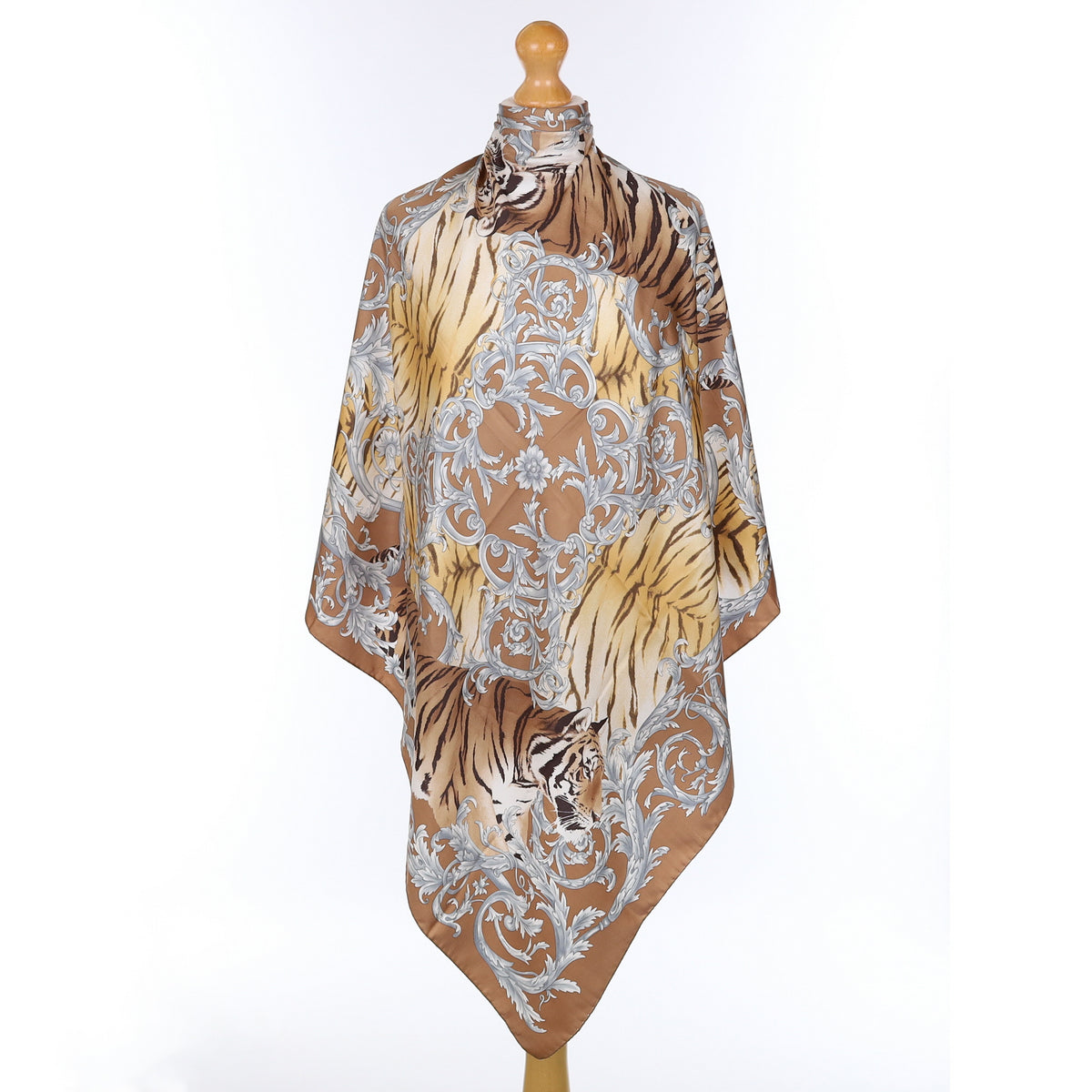 Tiger Baroque Design Silk Scarf