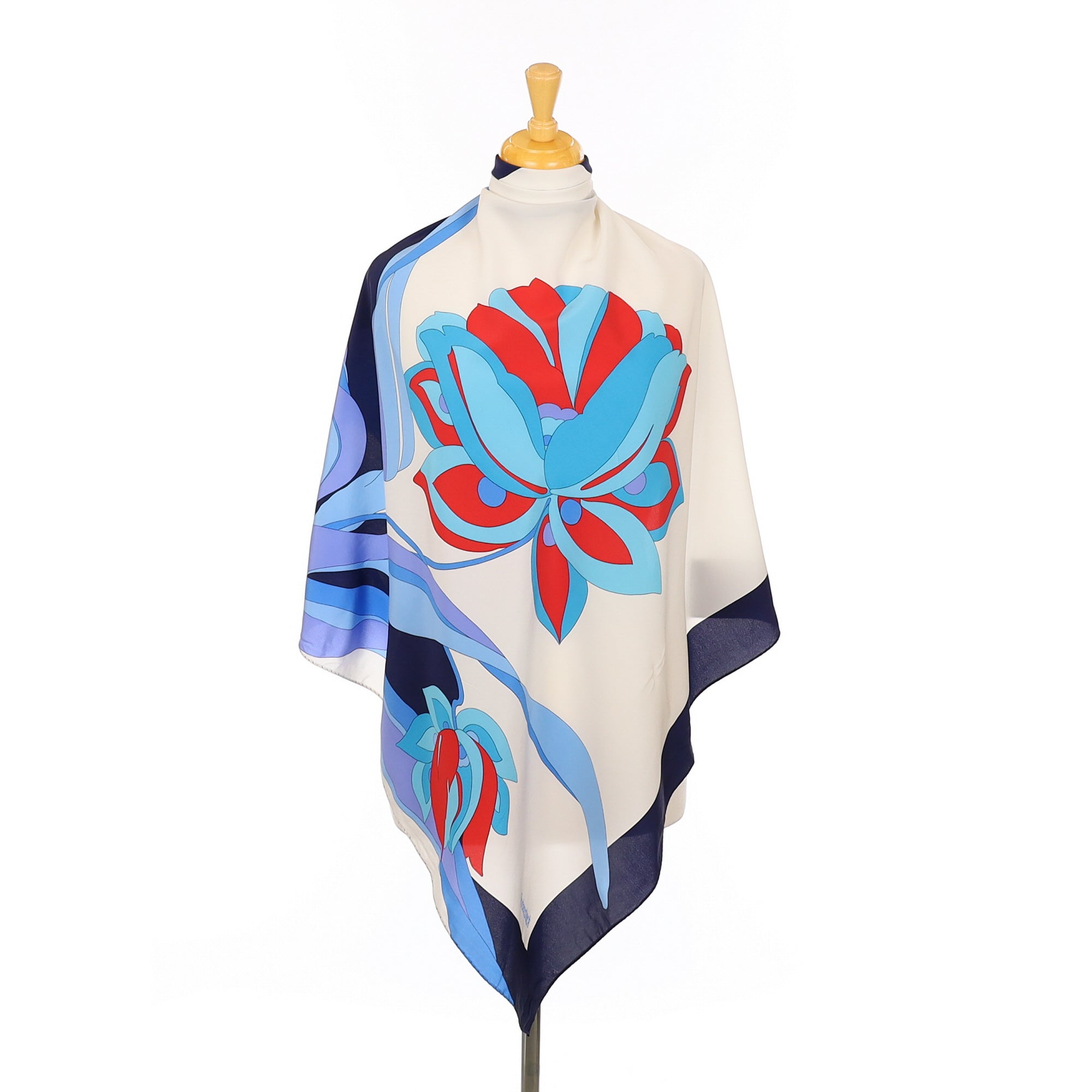 1980s Floral Vintage Silk Scarf