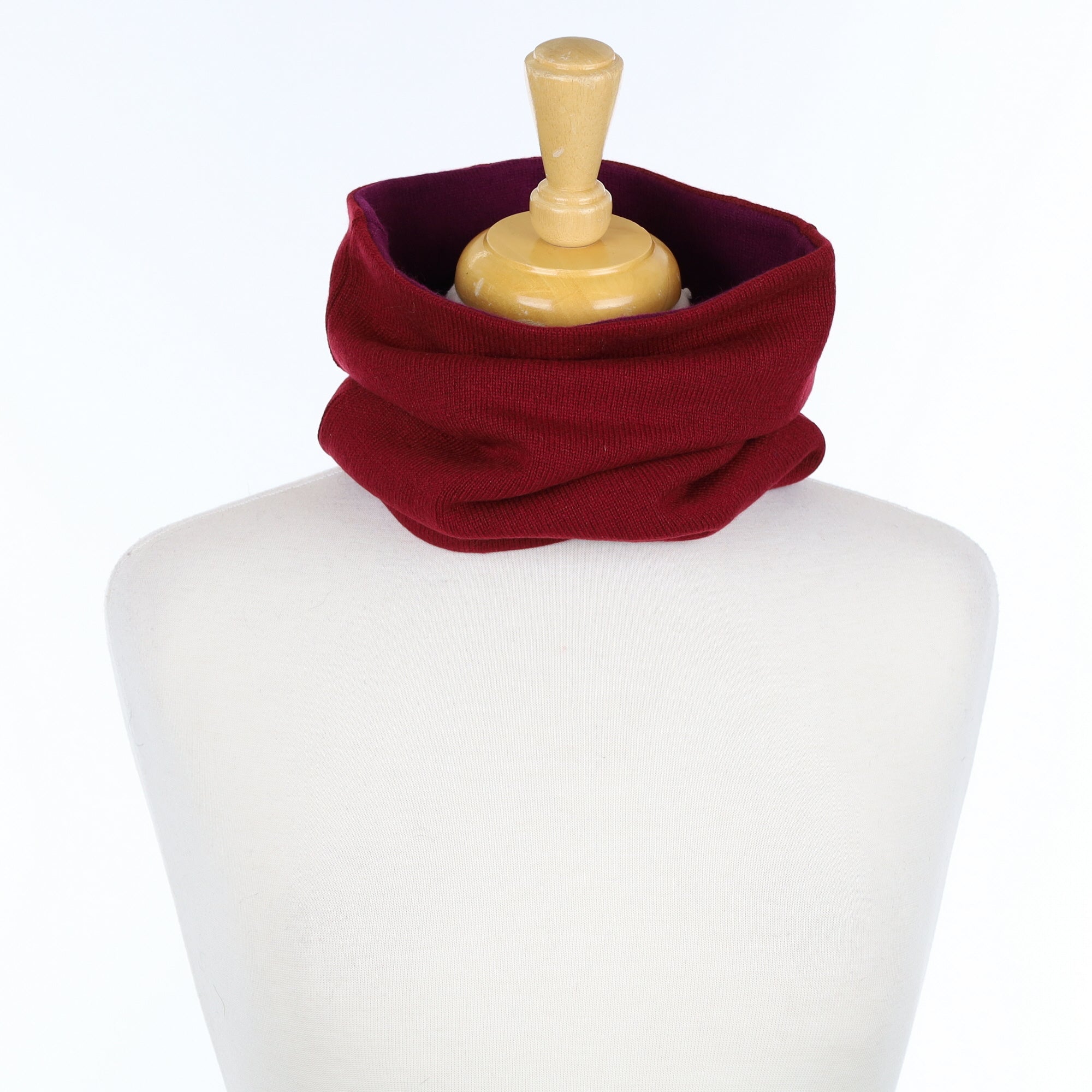 Burgundy Red and Plum Luxury Double Layered Snood