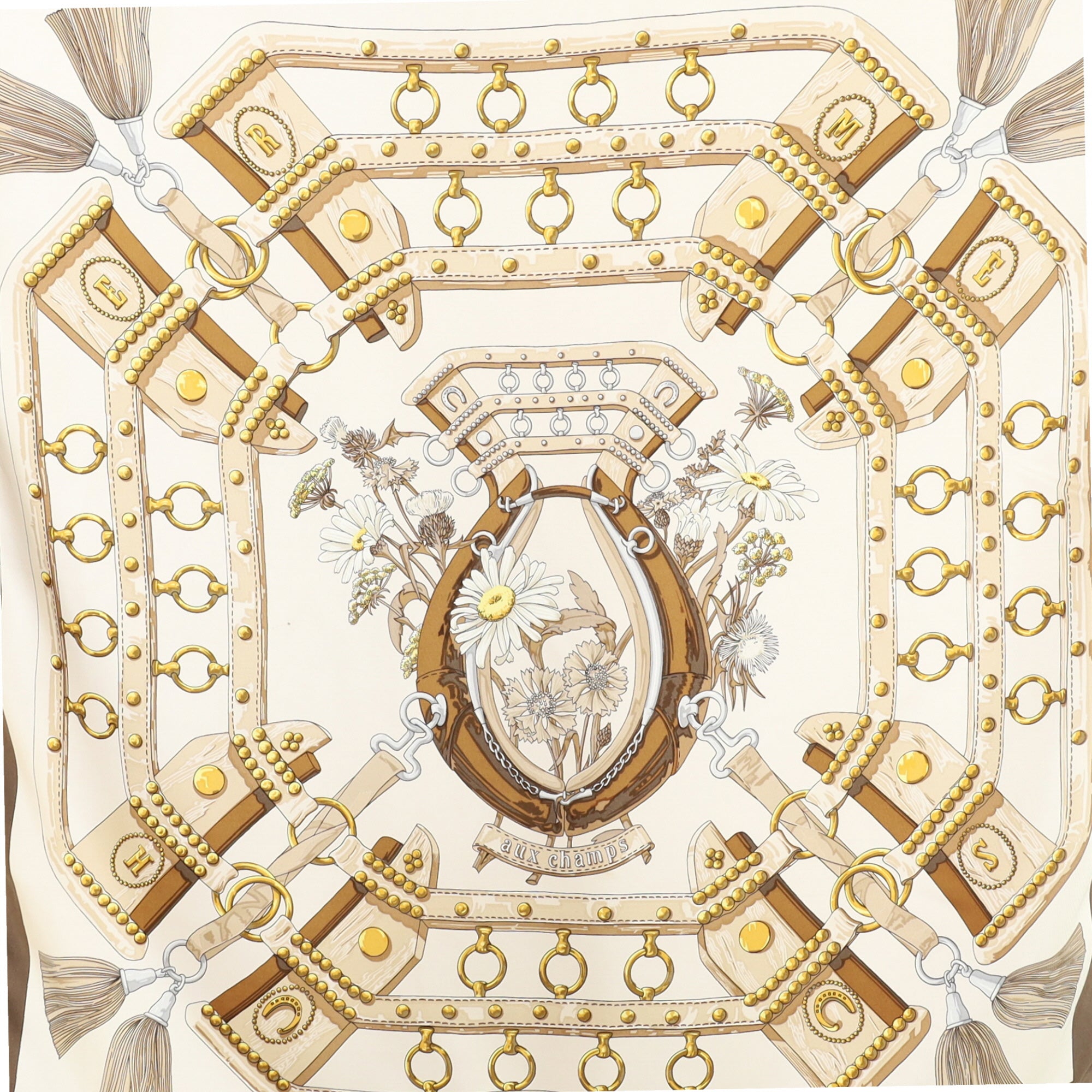 Hermès Aux Champs Silk Scarf