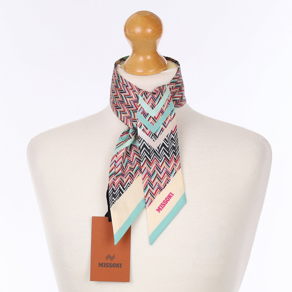 Brand New Missoni Multicoloured Twilly Silk Scarf