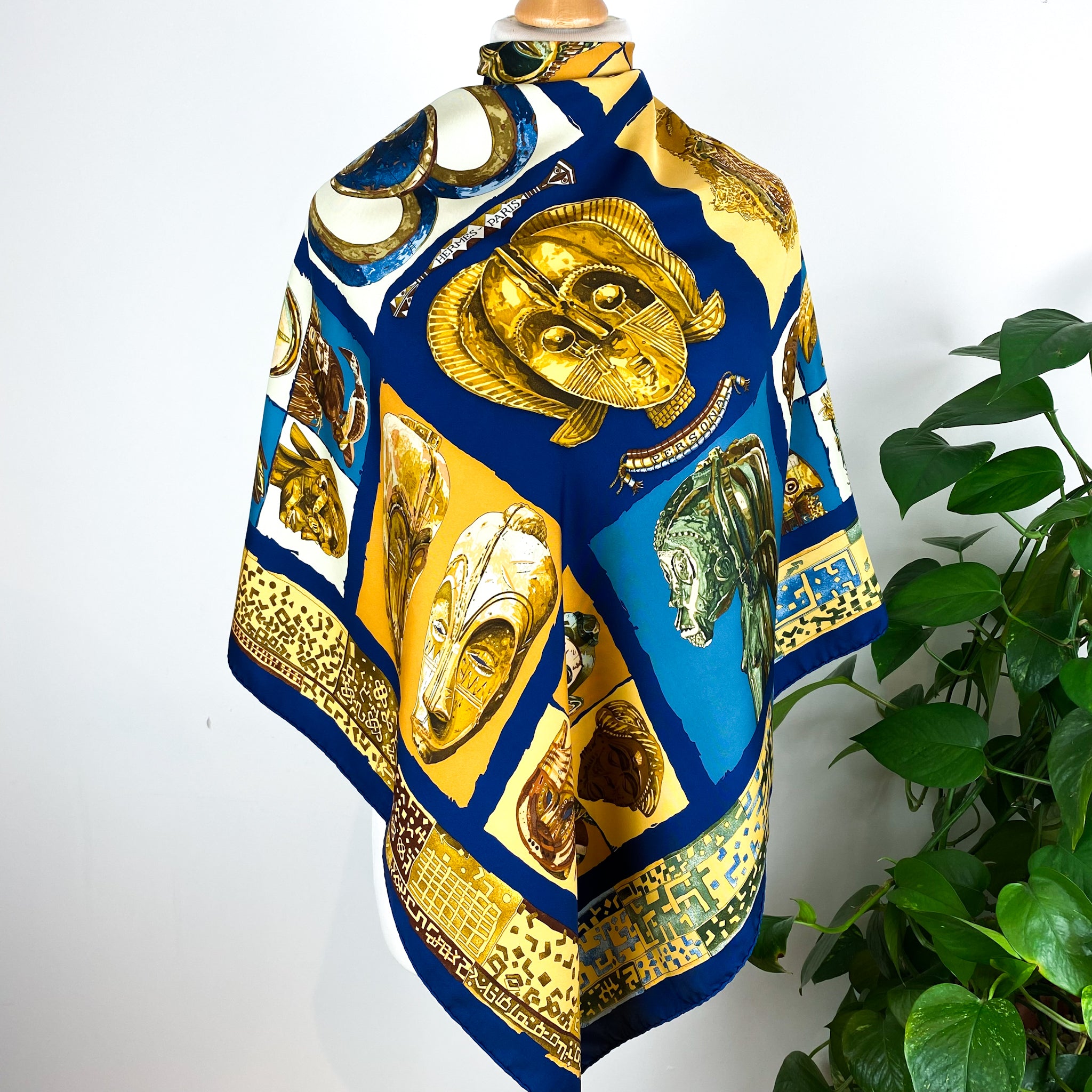 Boxed Hermes Persona 1997 Designer Silk Scarf