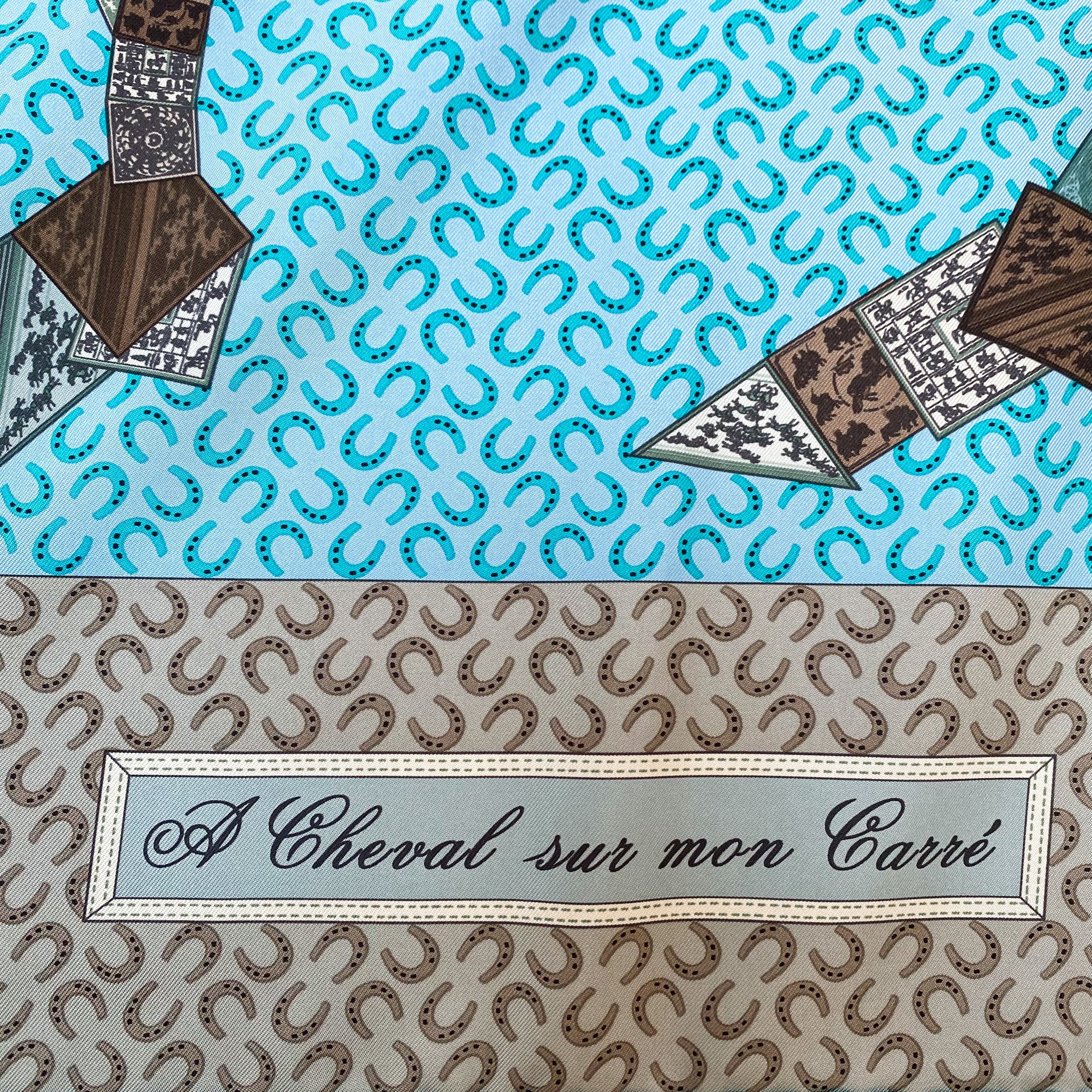 Brand New Boxed Hermès A Cheval Sur Mon Carré Silk Scarf