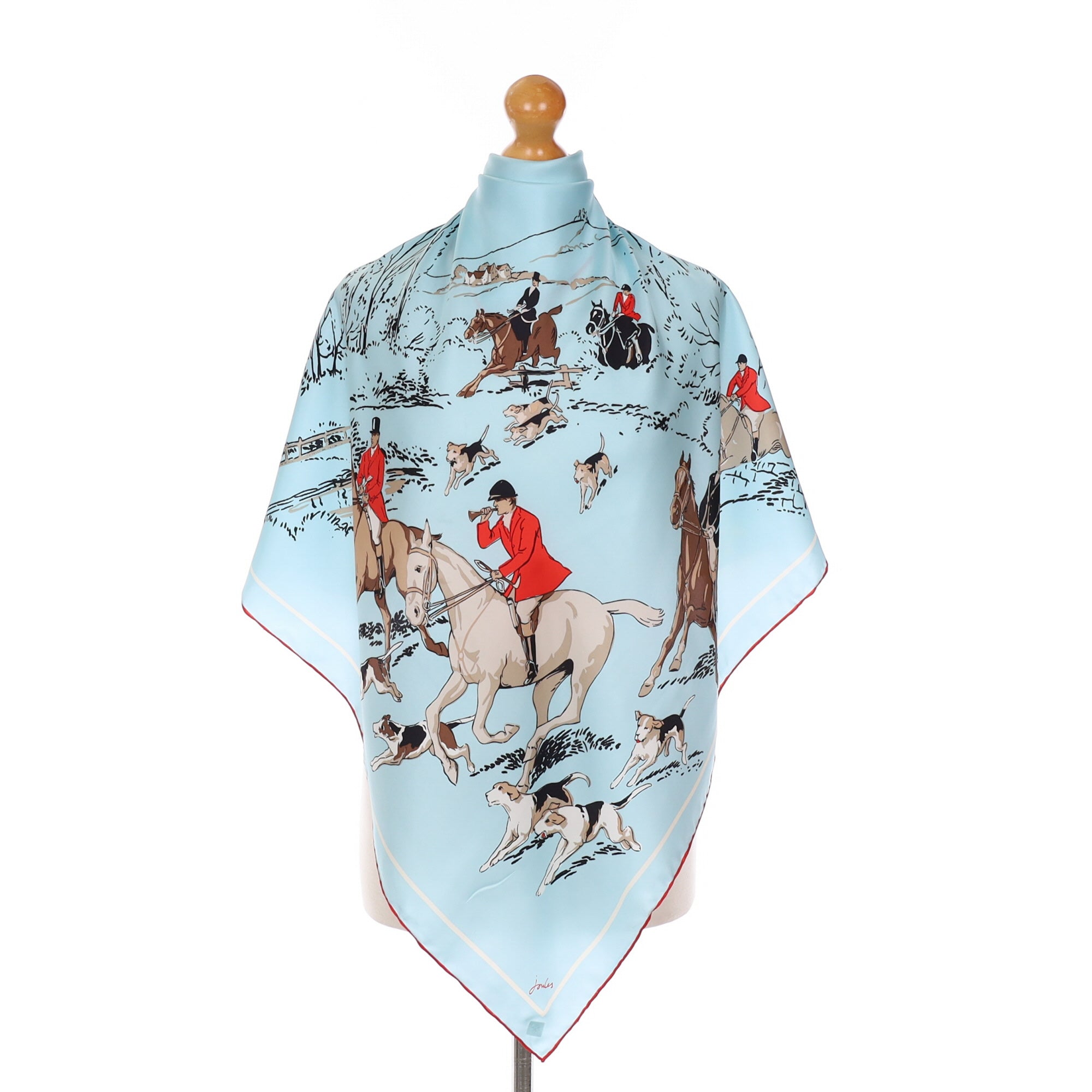 Joules Equestrian Scene Silk Scarf