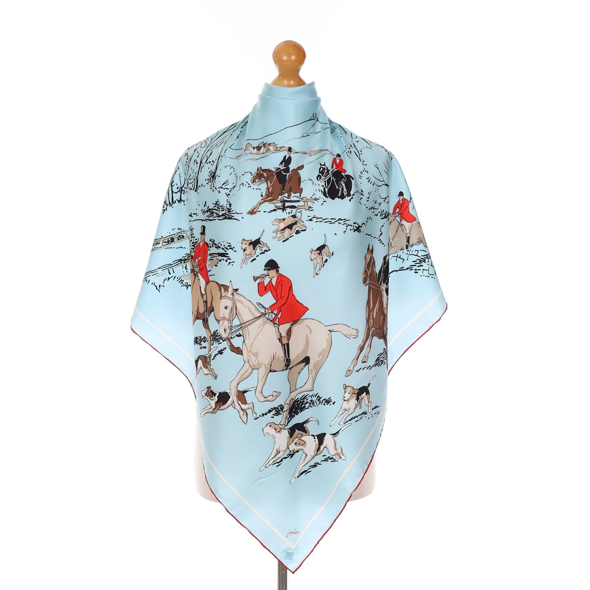 Joules Equestrian Scene Silk Scarf