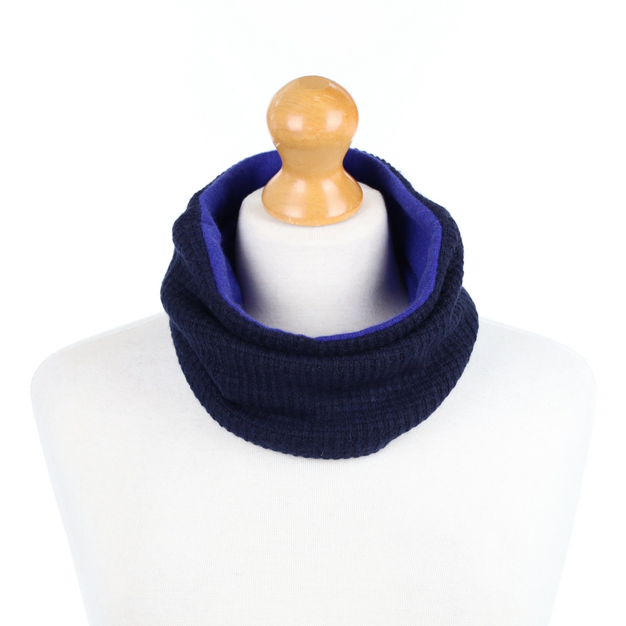 Navy Waffle Knit and Admiral Blue Neck Warmer