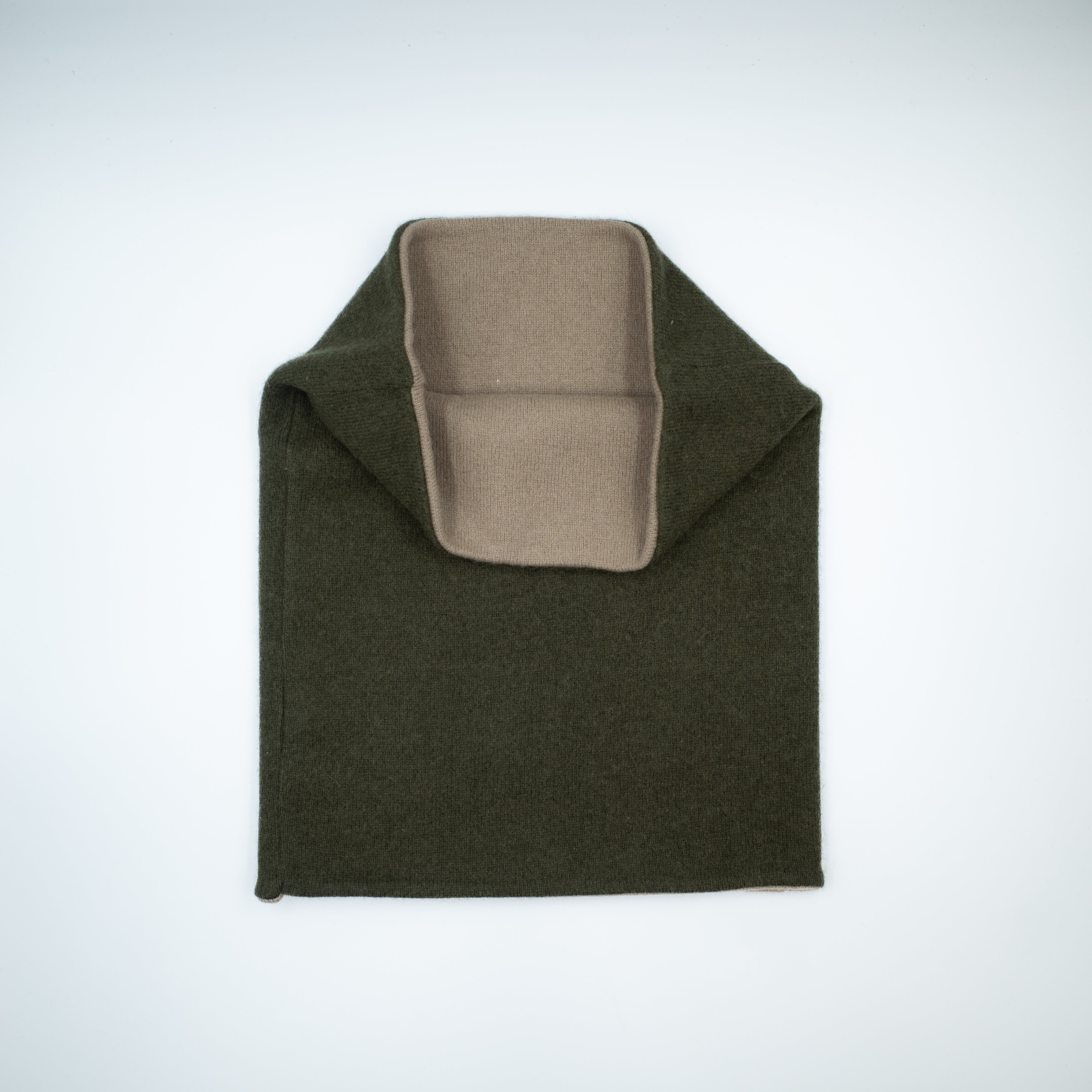 Men’s Dark Khaki and Oatmeal Luxury Double Layered Snood