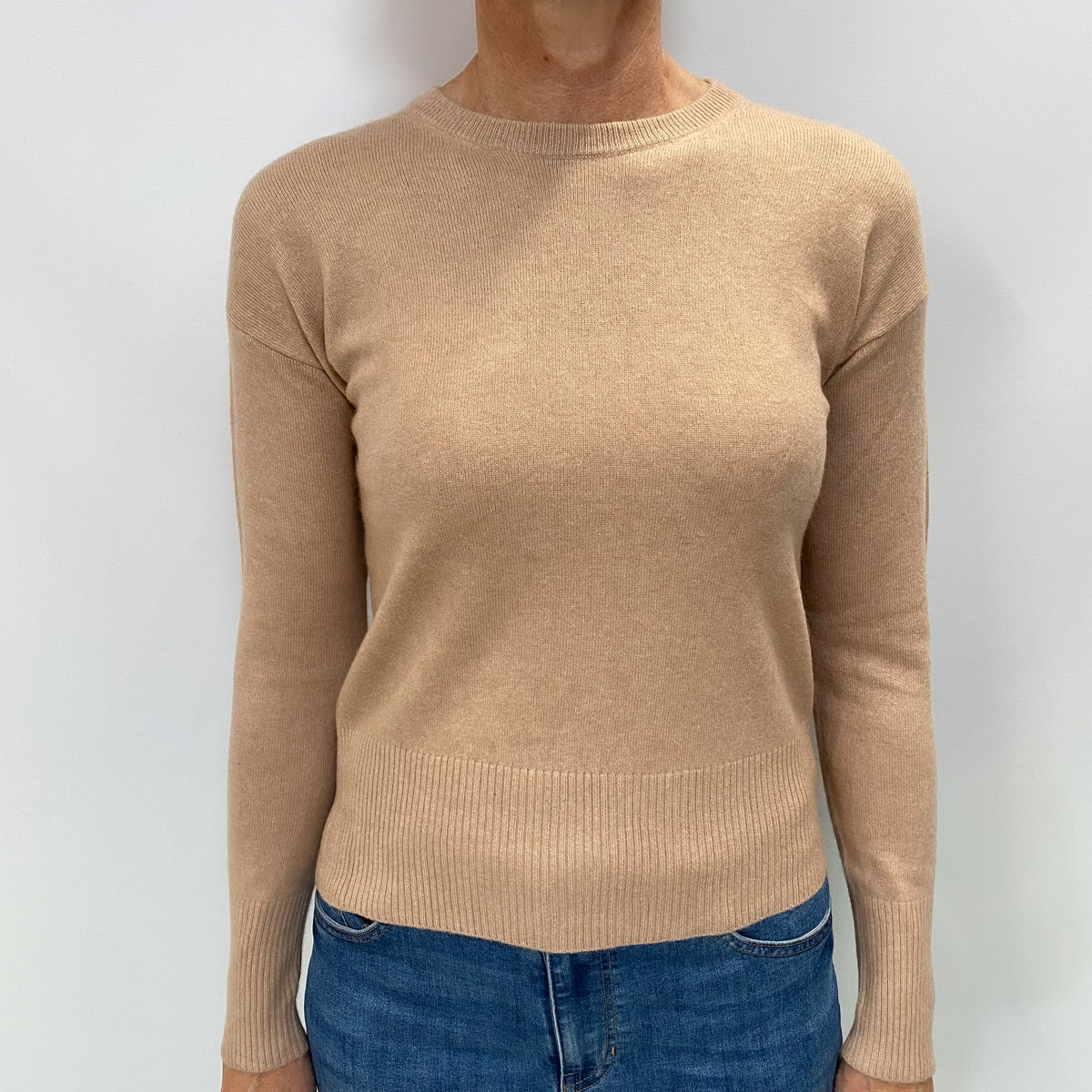 Nude Pink Cashmere Crew Neck Jumper Small
