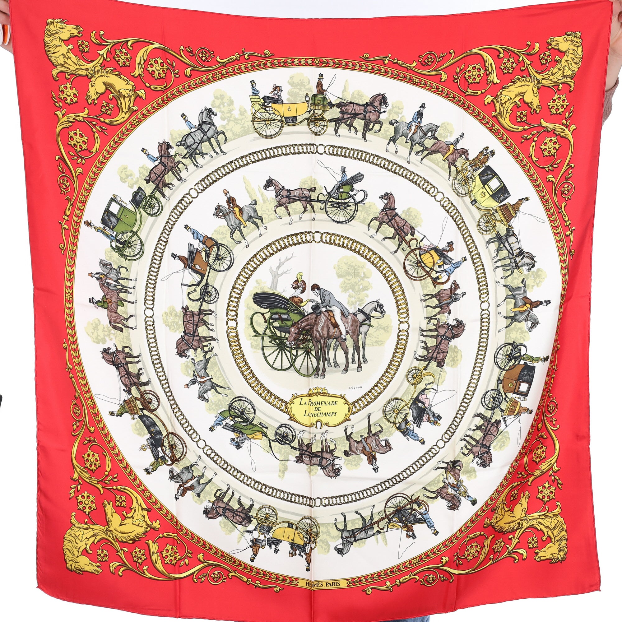 Hermès La Promenade De Longchamps Silk Scarf