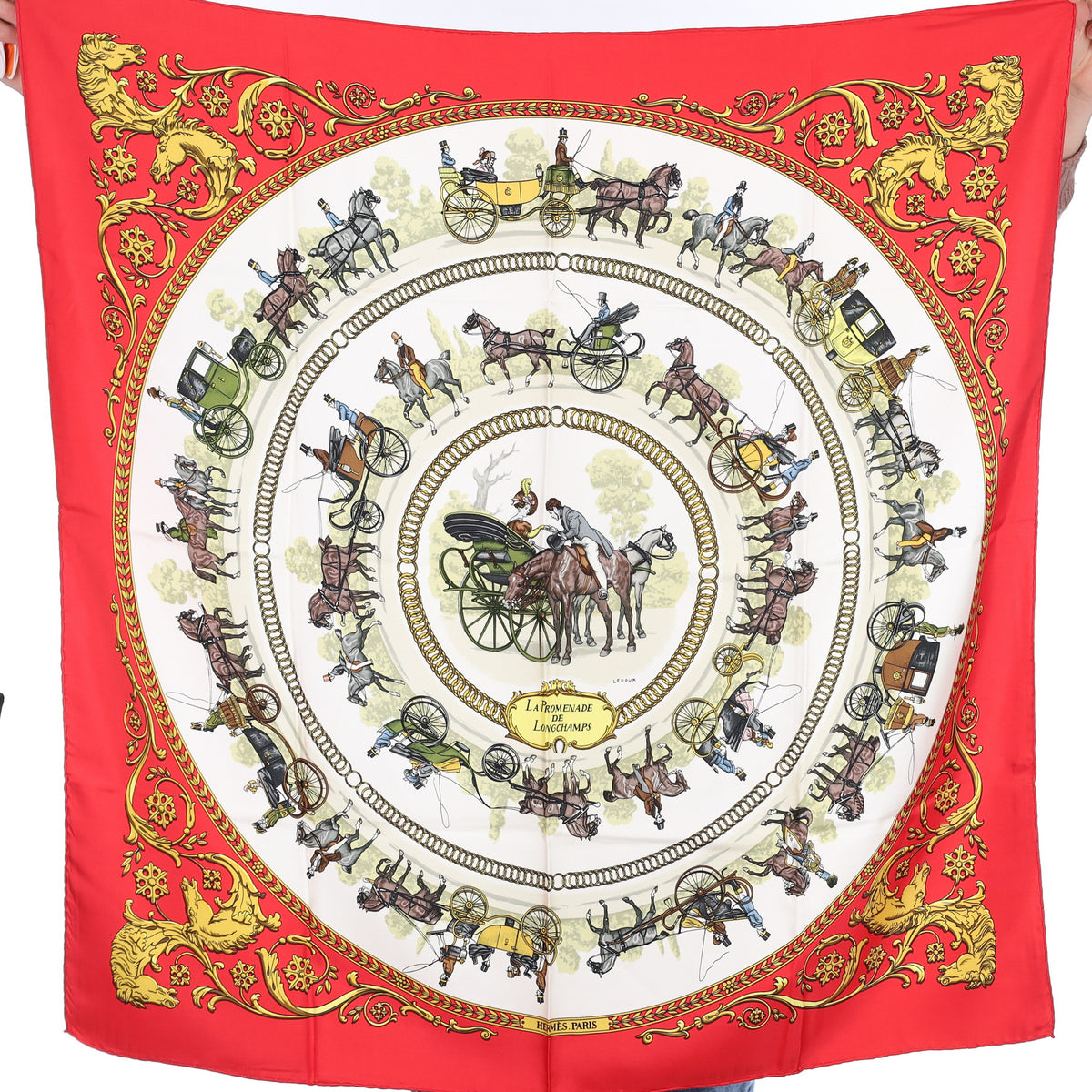 Hermès La Promenade De Longchamps Silk Scarf