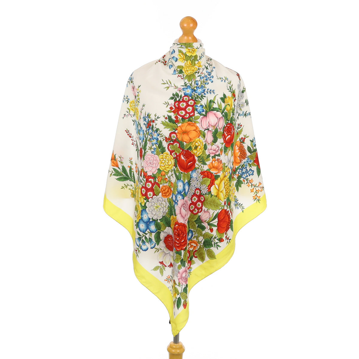 Italian Bright Floral Vintage Silk Scarf