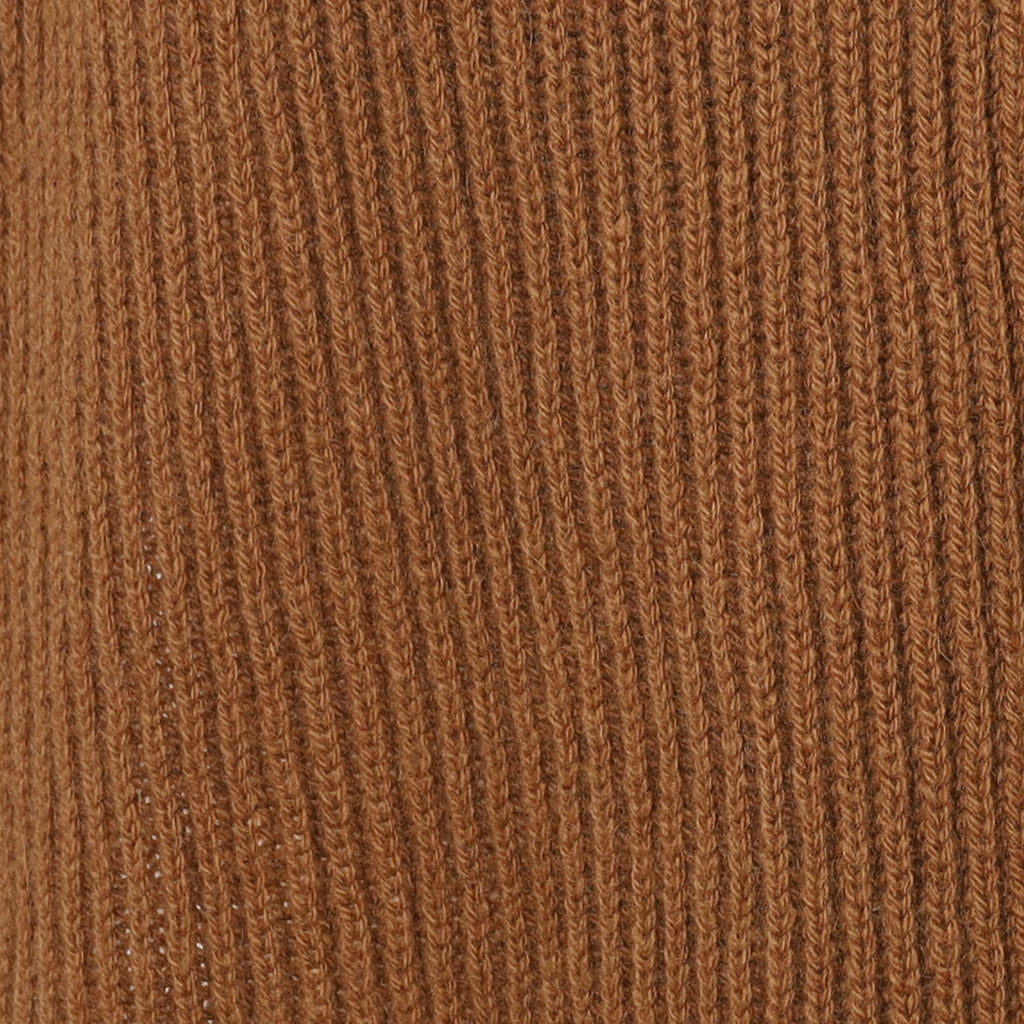 Brand New Scottish Cinnamon Brown Rib Cashmere Scarf