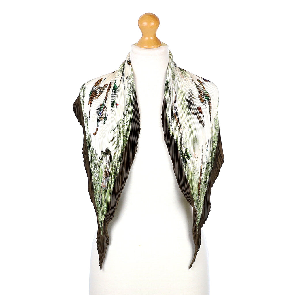 Hermès Halte en Camargue Plissé Silk Scarf