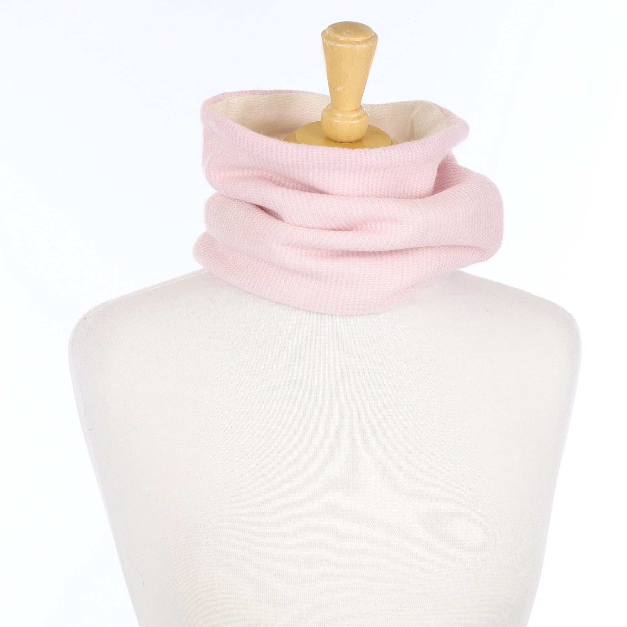 Textured Shell Pink and Cream Luxury Double Layered Snood