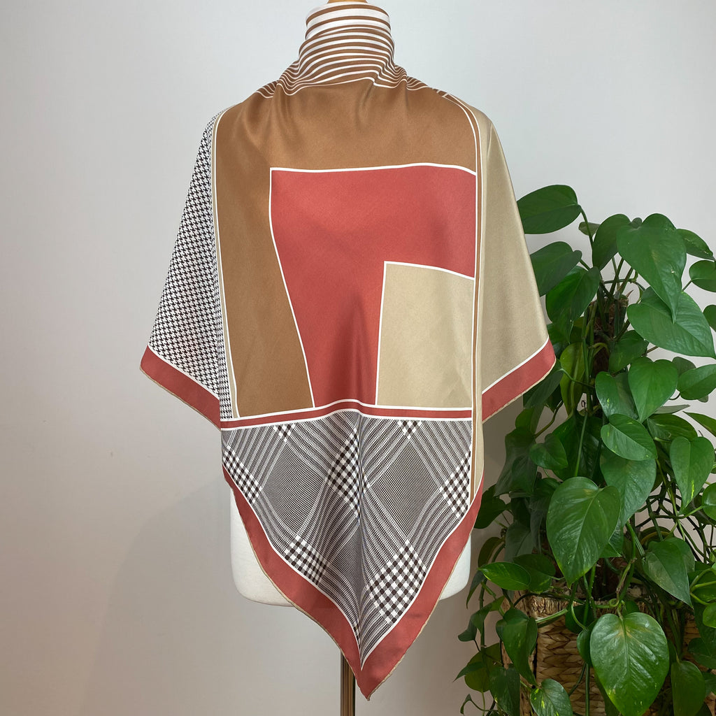 Chequered Vintage Silk Scarf