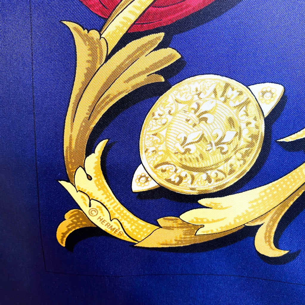Boxed Hermes Le Mors a la Conetable Vintage Silk Scarf