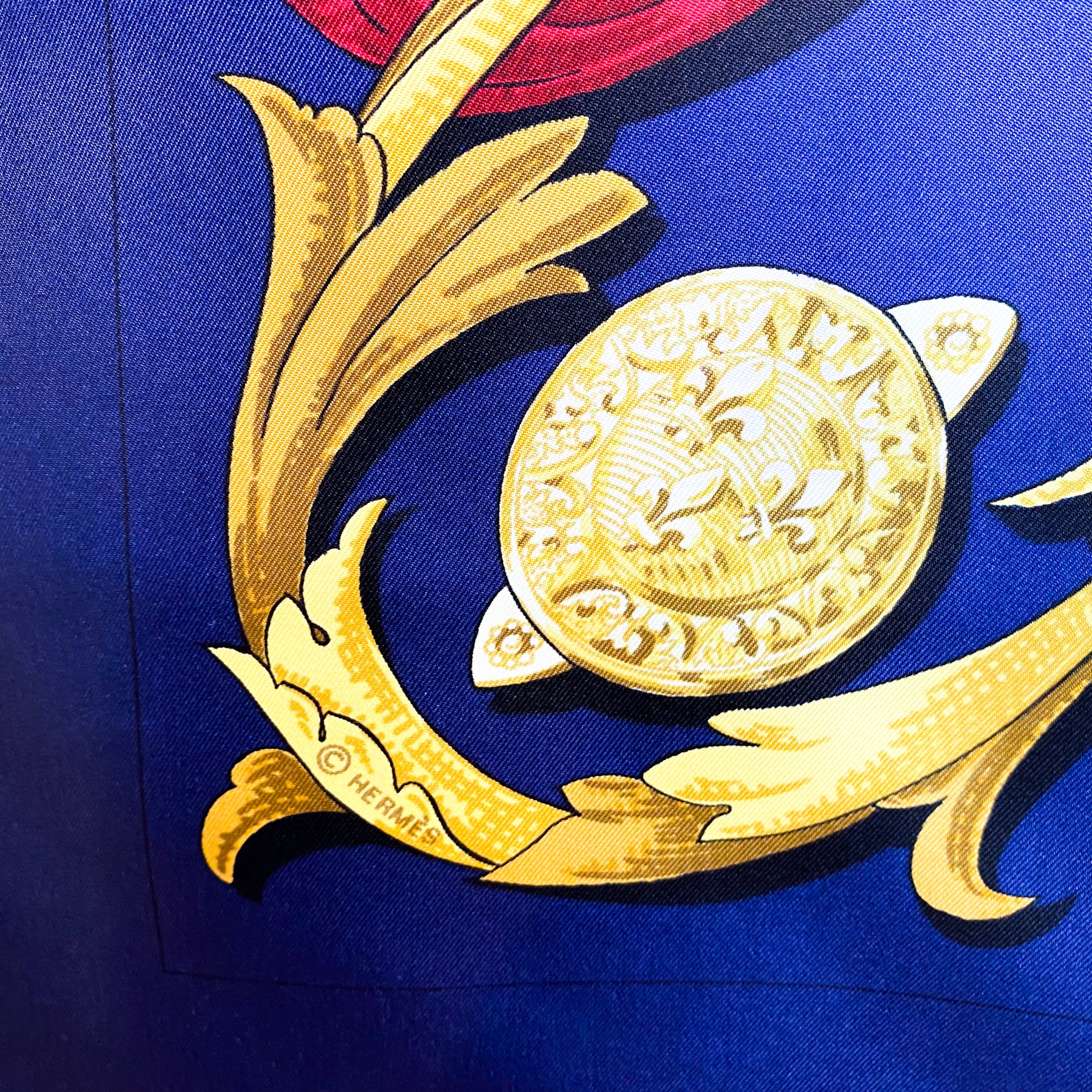 Boxed Hermes Le Mors a la Conetable Vintage Silk Scarf