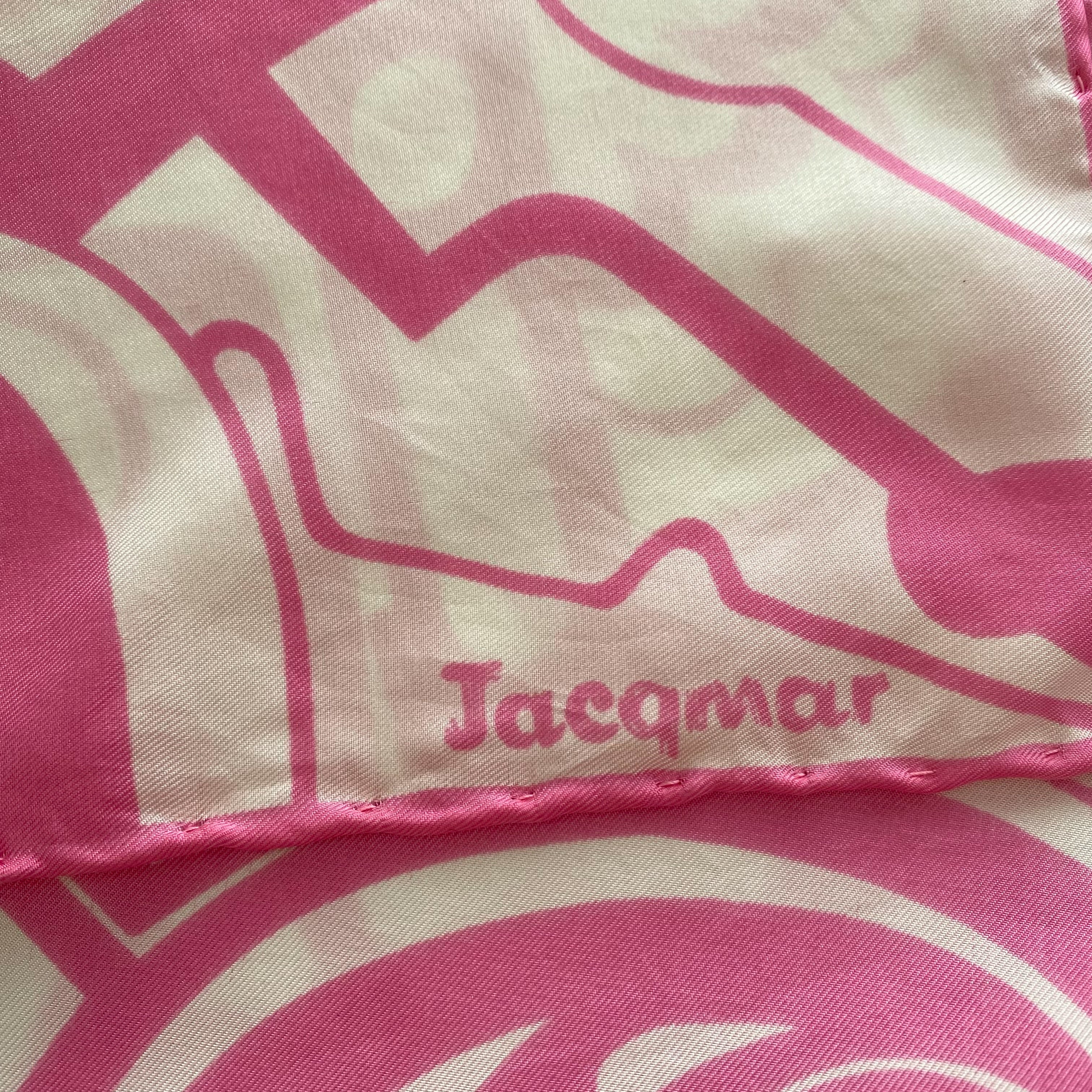 Jacqmar Abstract Pink Silk Scarf