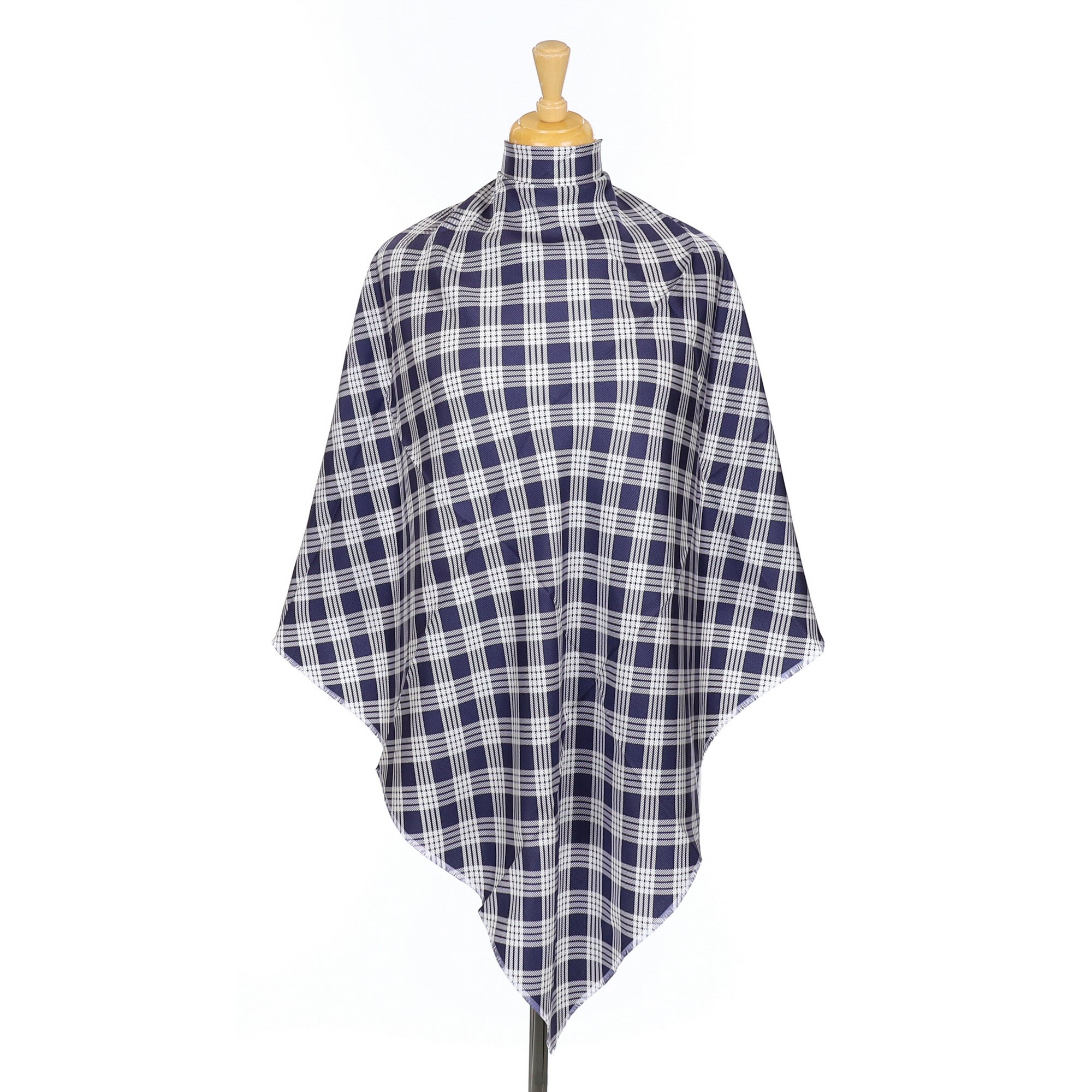 Brand New Agnona Navy Check Silk Scarf