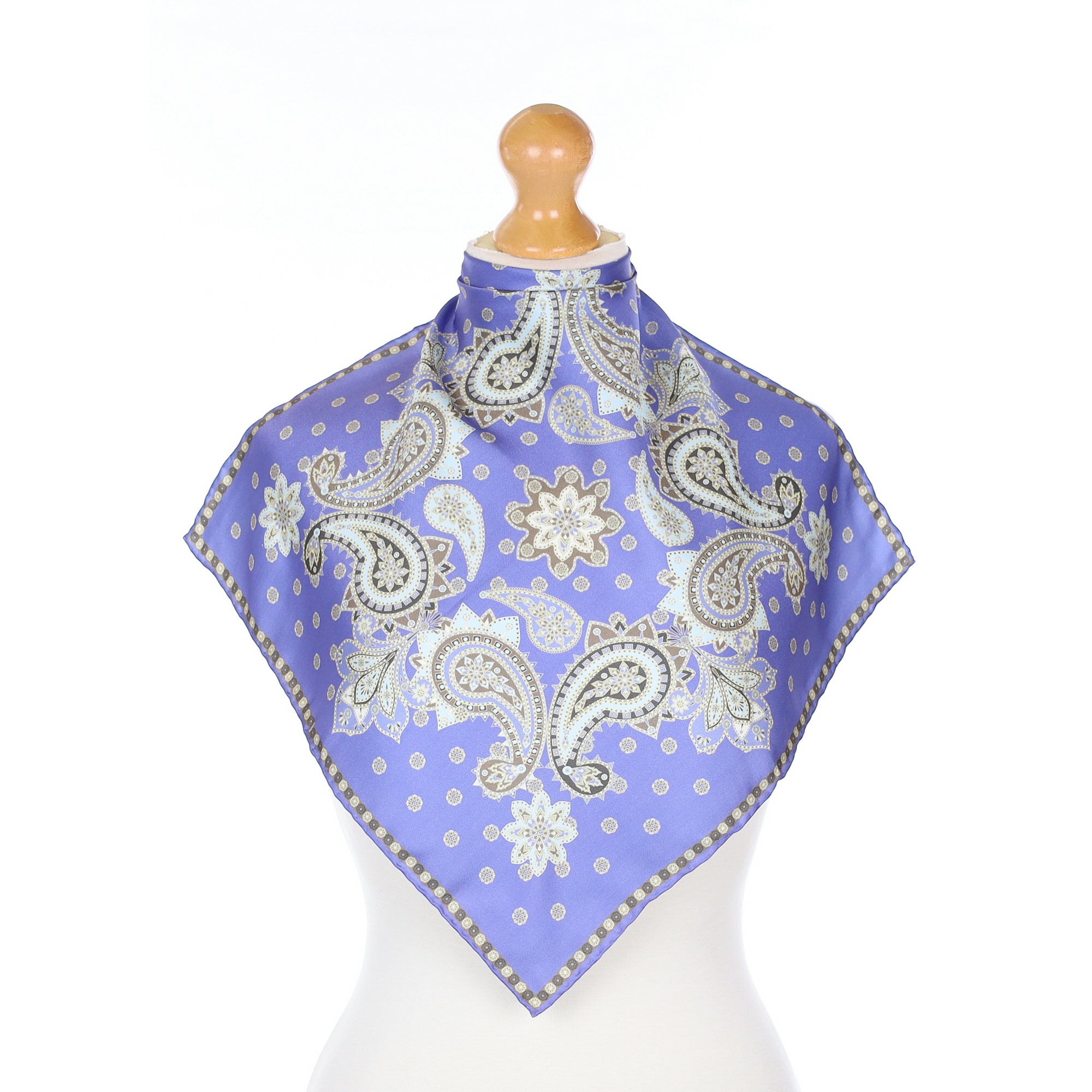 Blue Paisley Silk Pocket Square