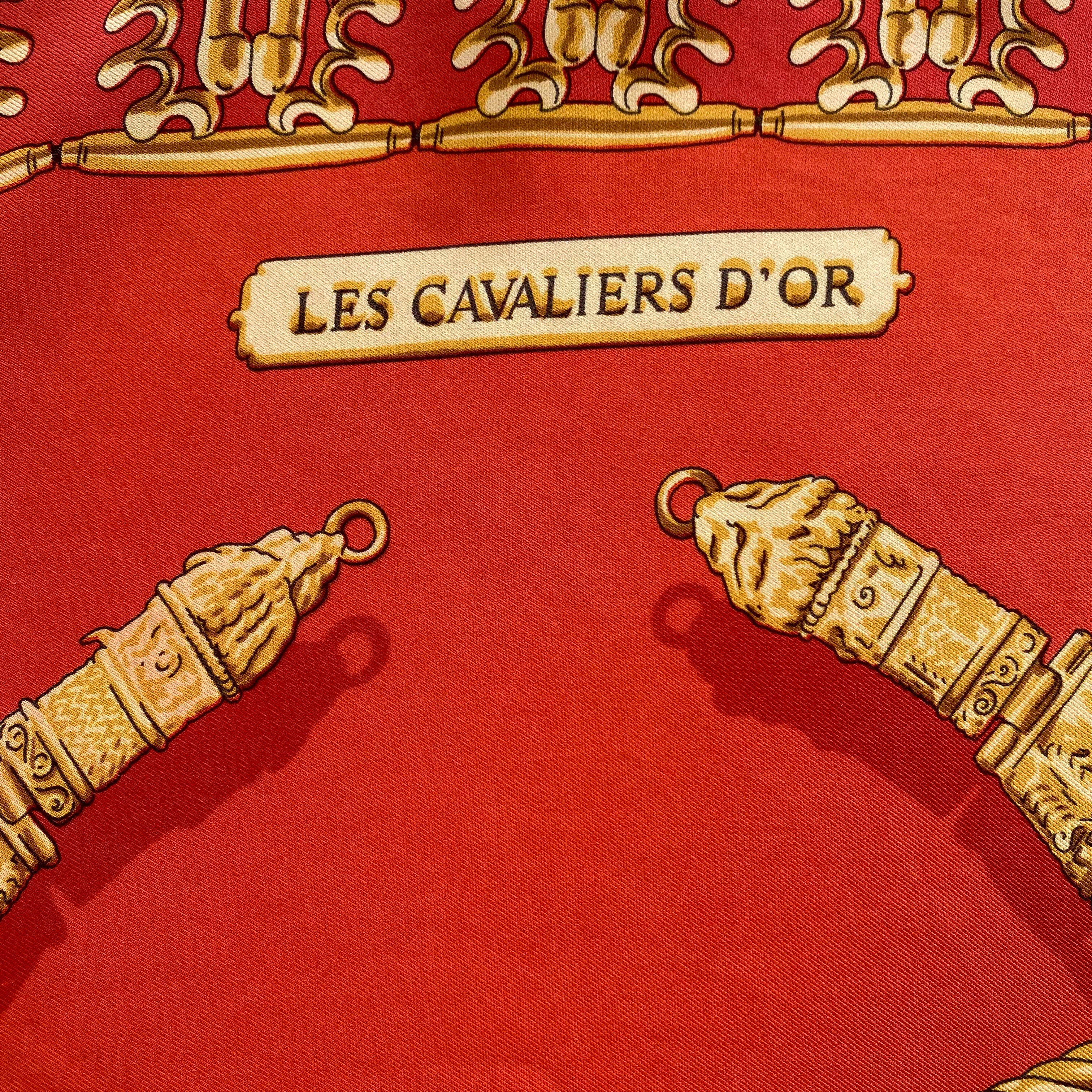 Hermès Les Cavaliers D’Or Vintage Silk Scarf