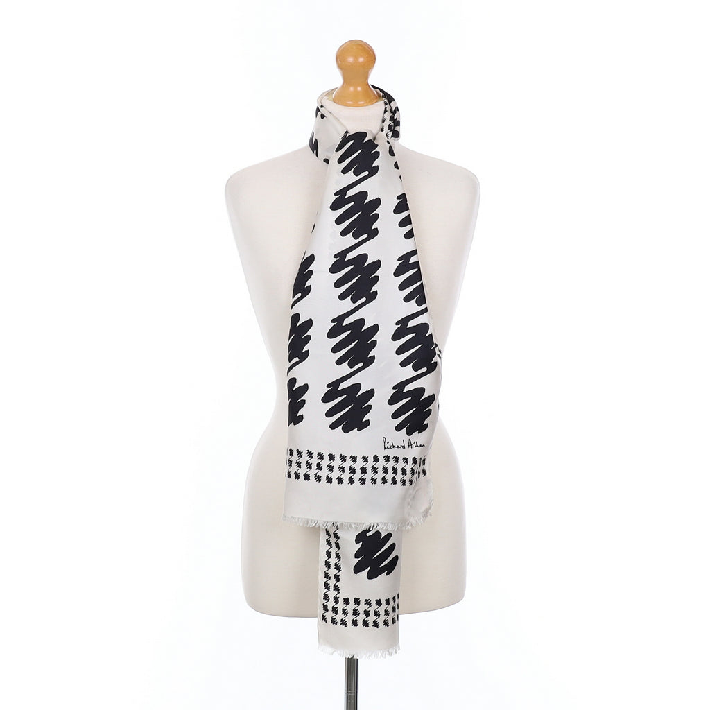 1980’s Richard Allan Monochrome Vintage Silk Scarf