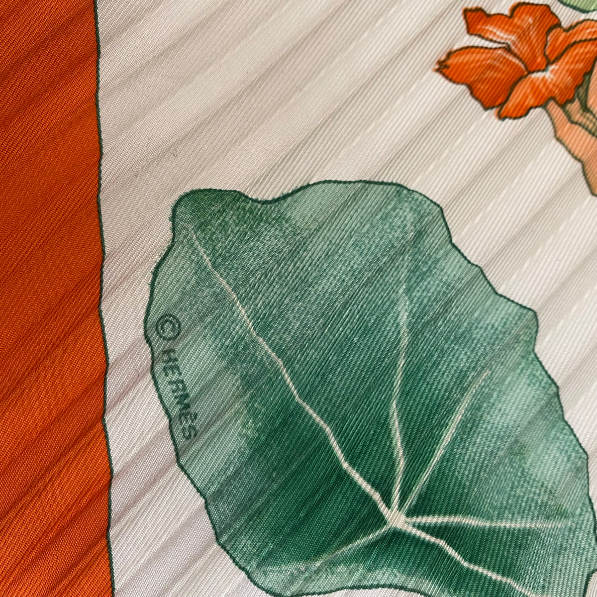 Pristine Hermès Les Capucines Silk Plisse Scarf