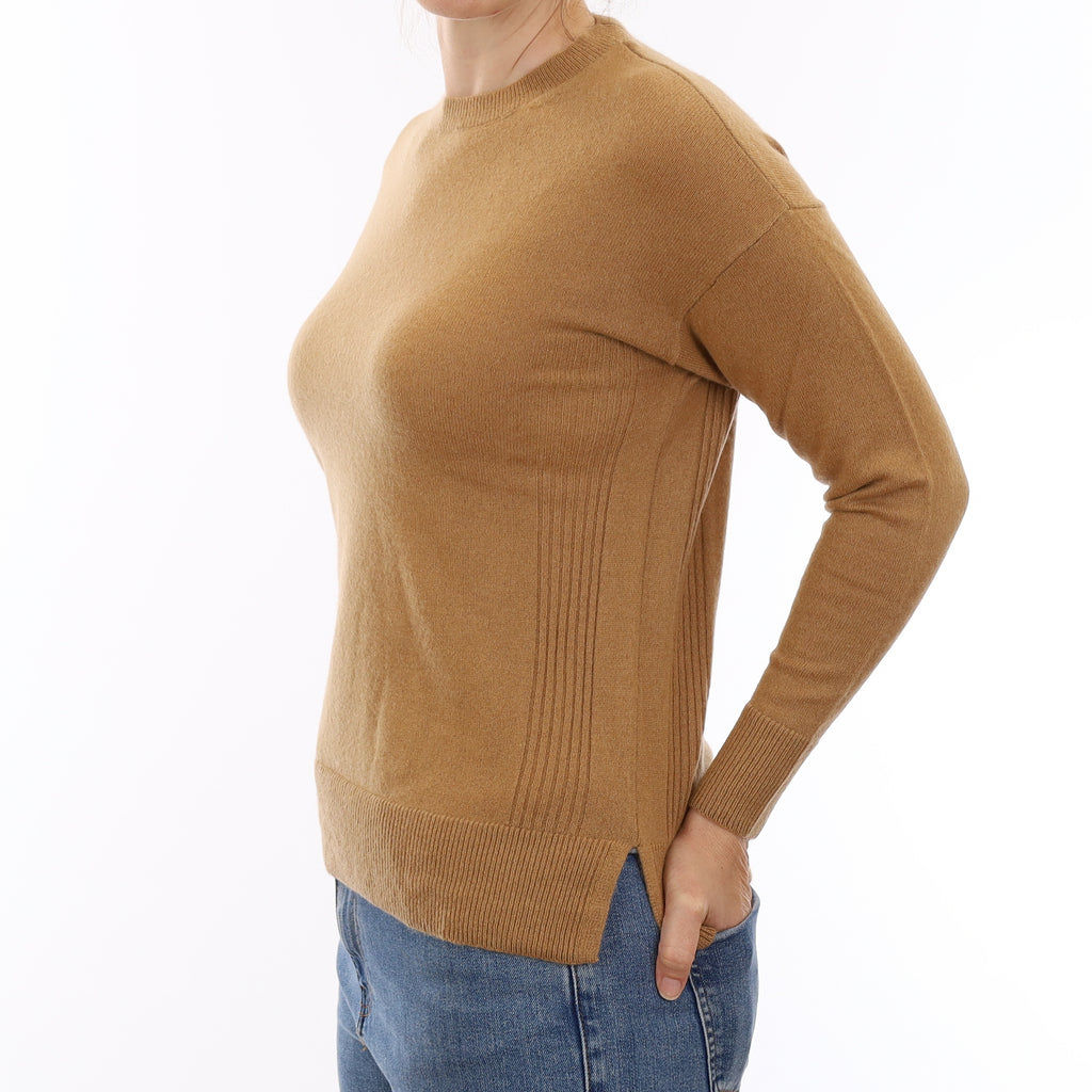 Butterscotch Brown Cashmere Crew Neck Jumper Small