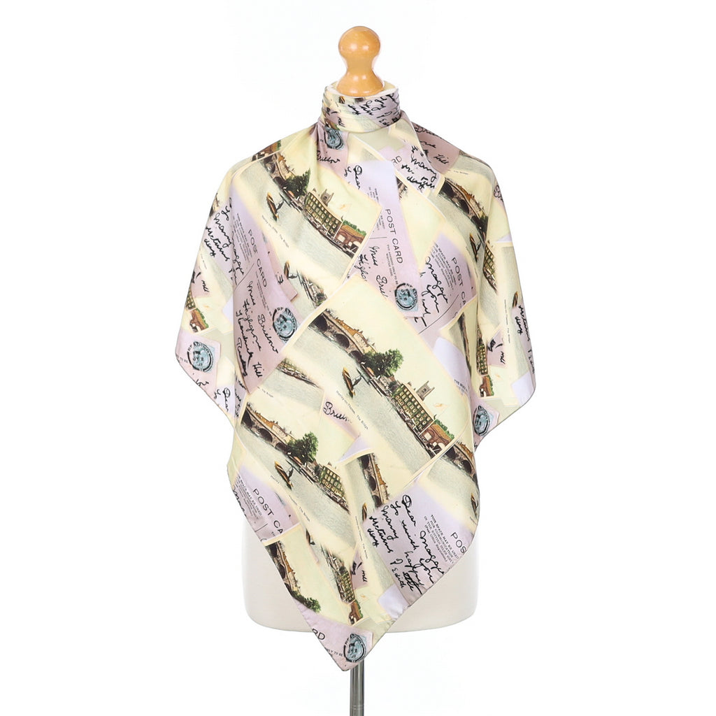 Henley Vintage Postcard Theme Silk Scarf