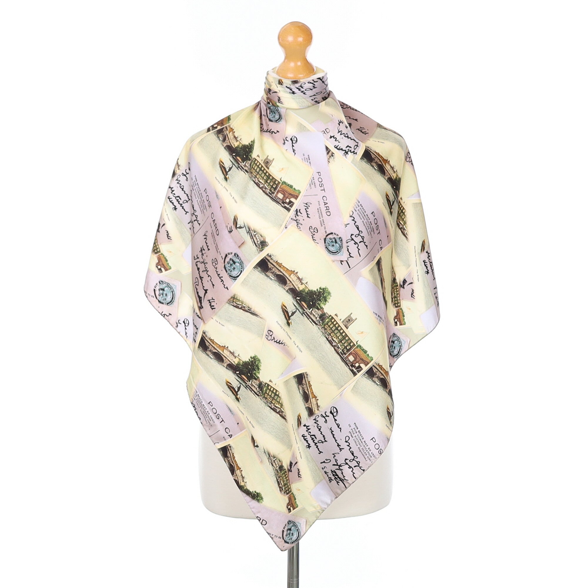 Henley Vintage Postcard Theme Silk Scarf
