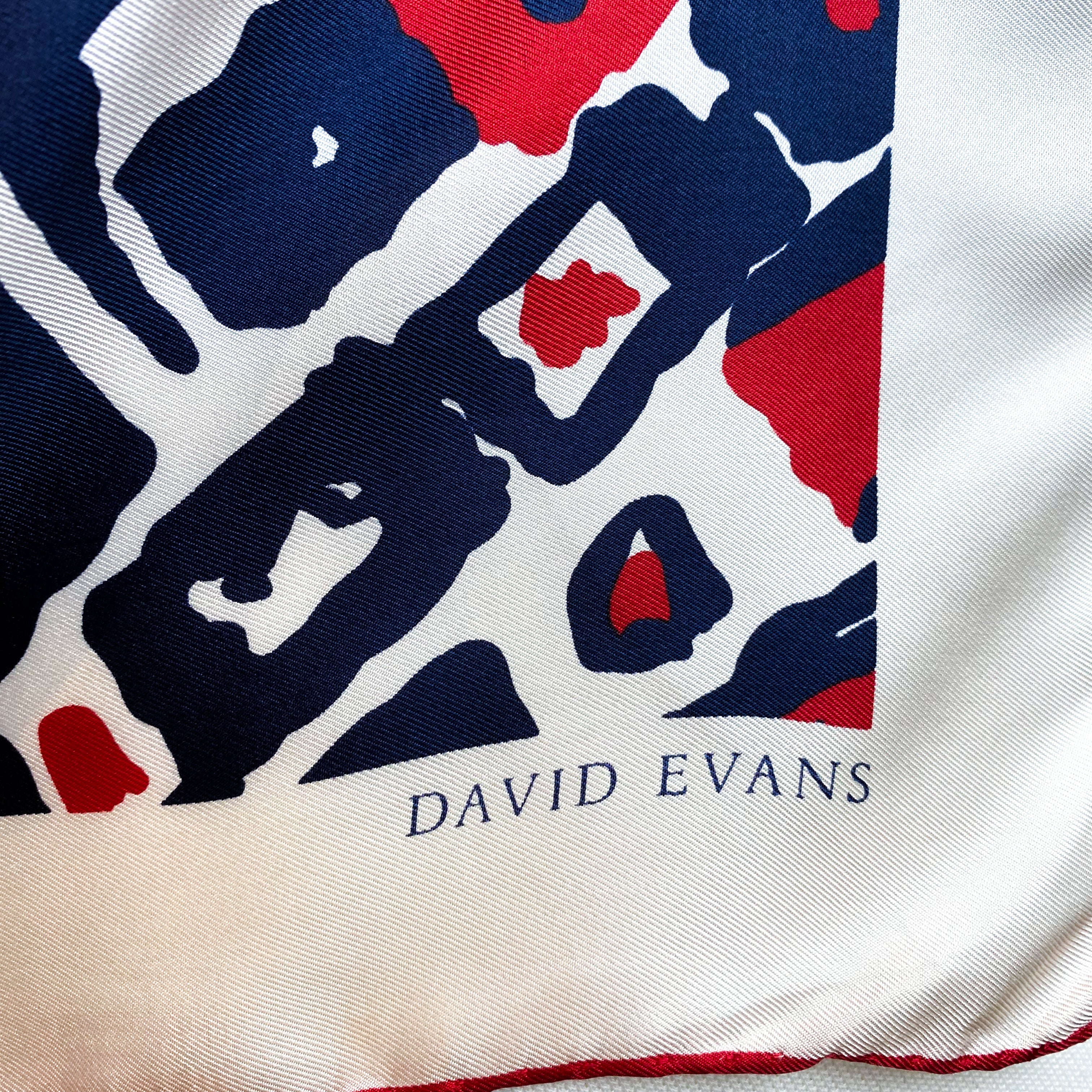 Red White and Blue Vintage Silk Scarf