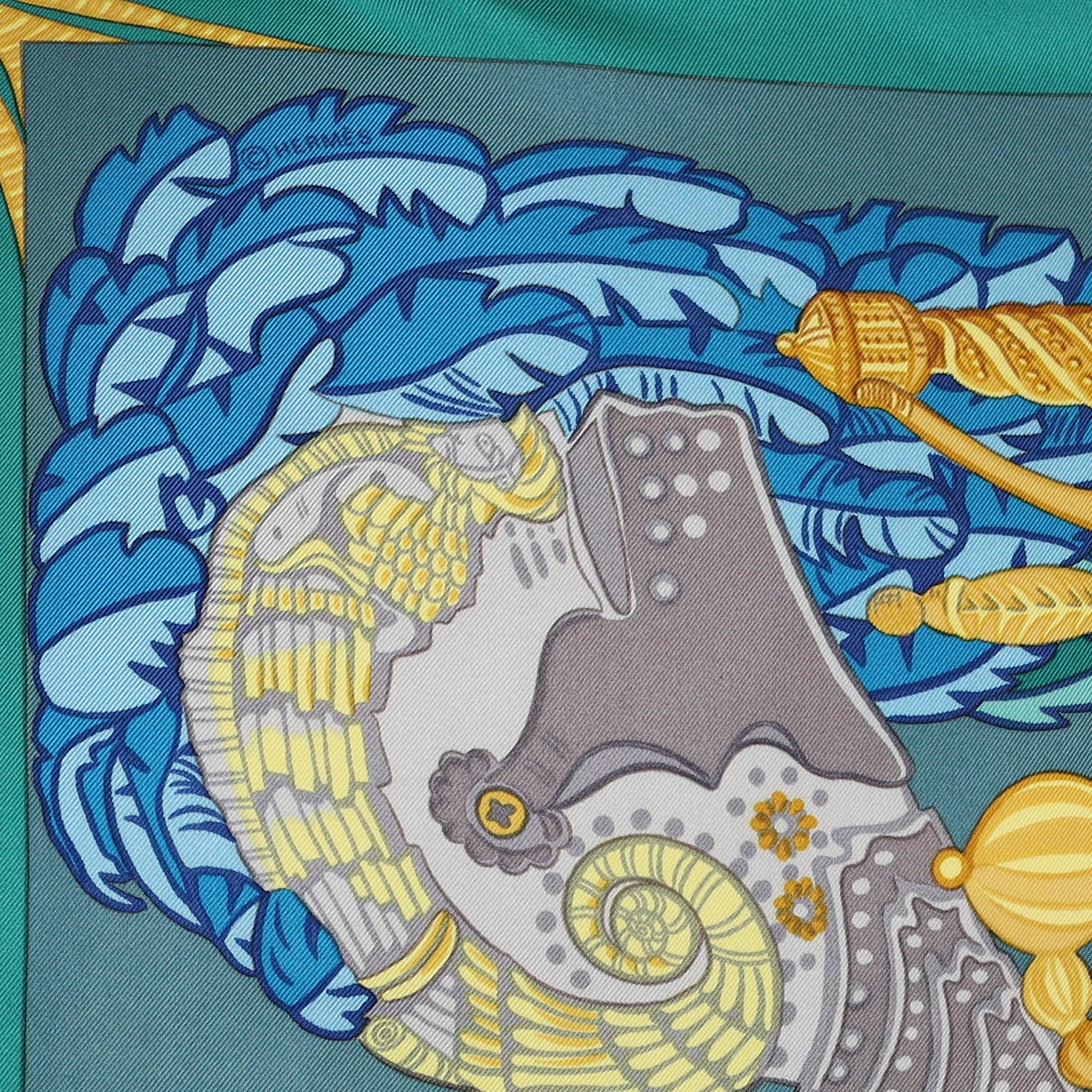 Hermès Armets en Panache Silk Scarf Quite Rare