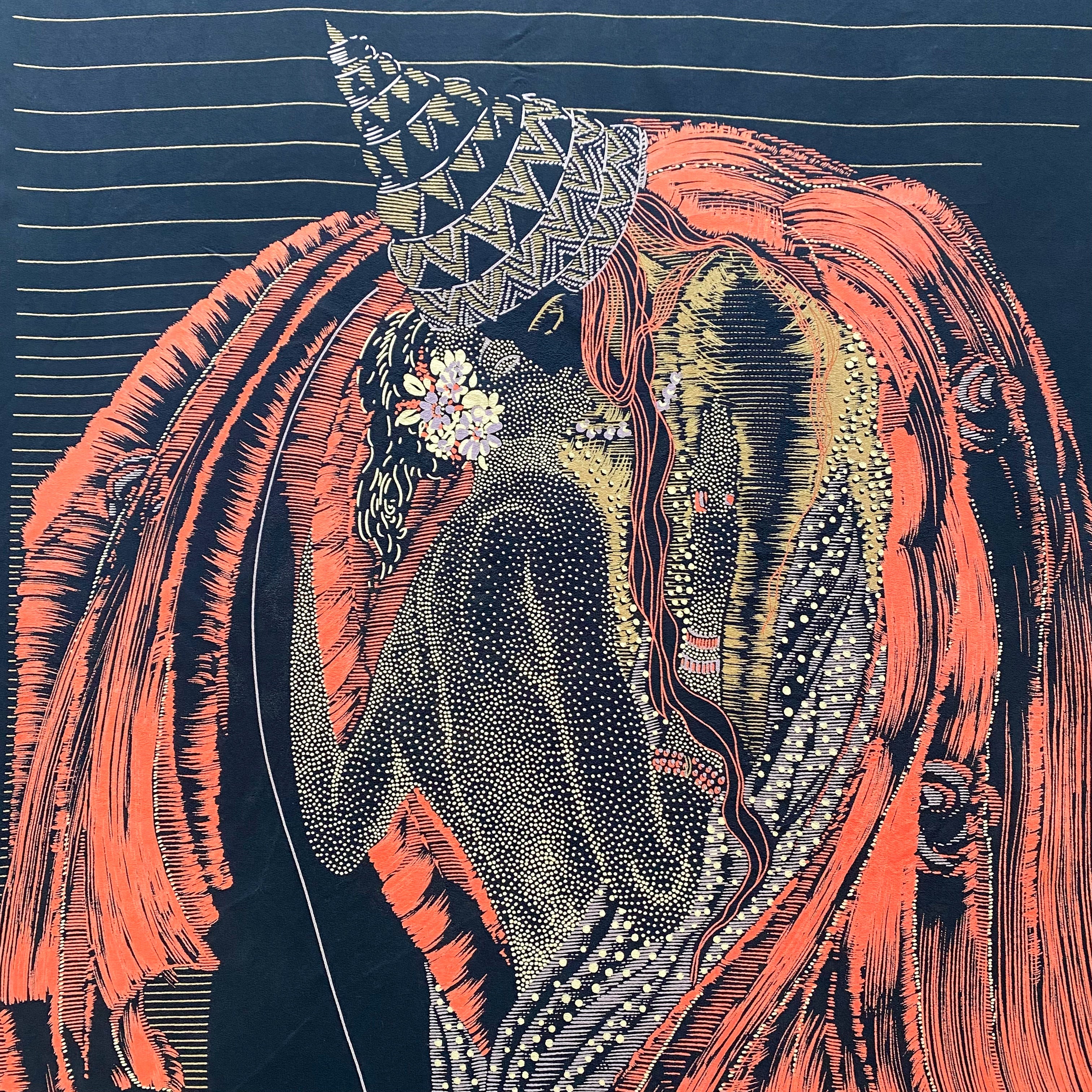 Unworn 80’s Ted Lapidus Silk Scarf