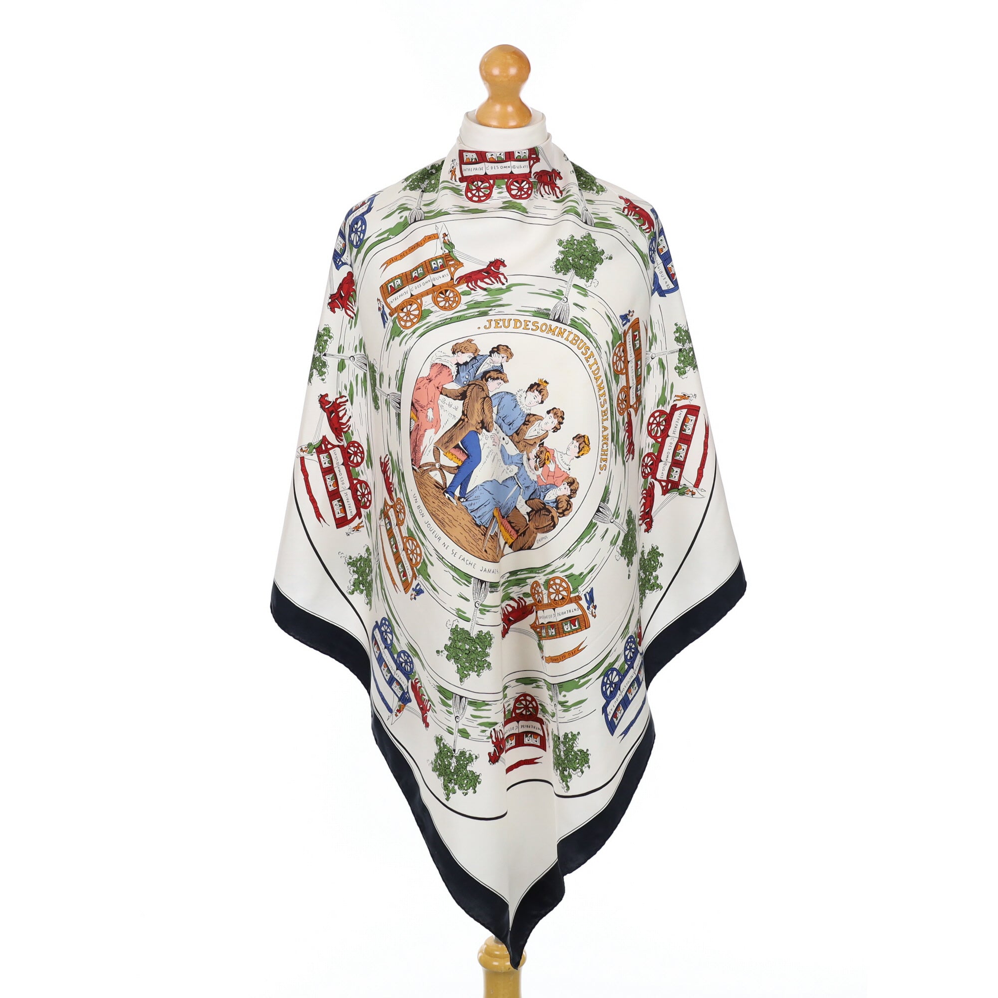 Hermes Jeu de Omnibus Vintage Silk Scarf Rare